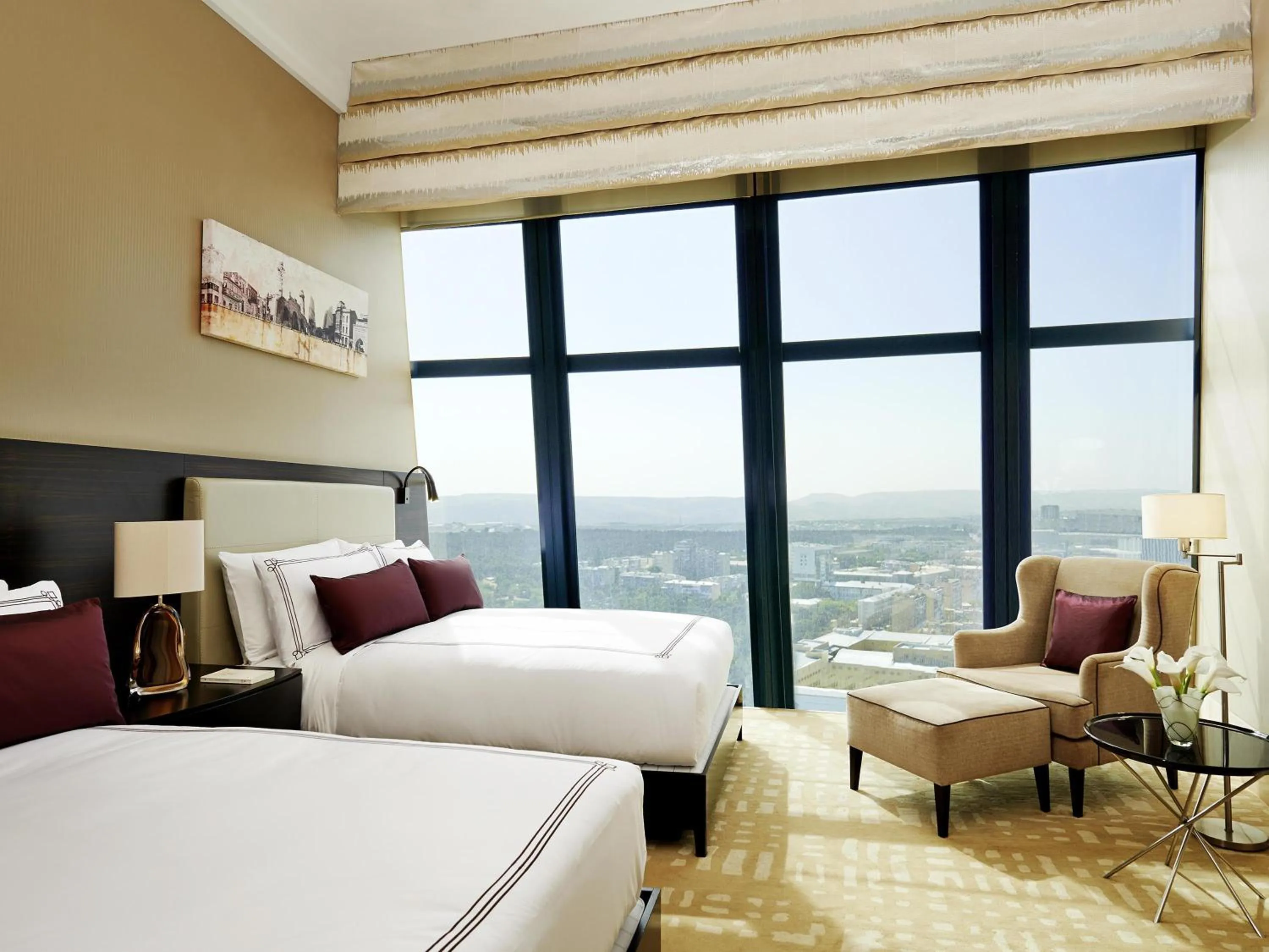 Bedroom, Bed in Fairmont Baku, Flame Towers