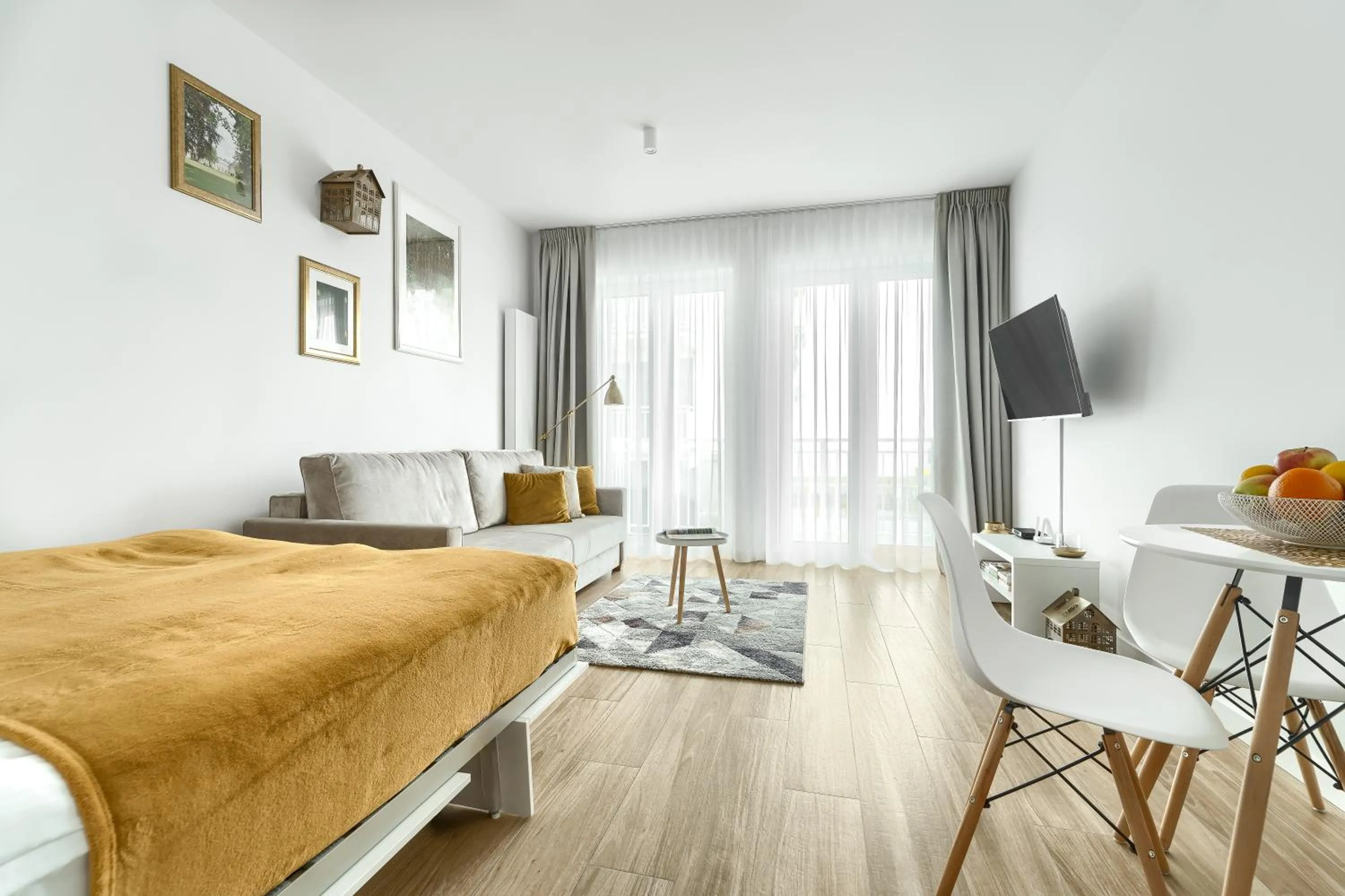 Seating area, Bed in Apartamenty Marina z widokiem na morze