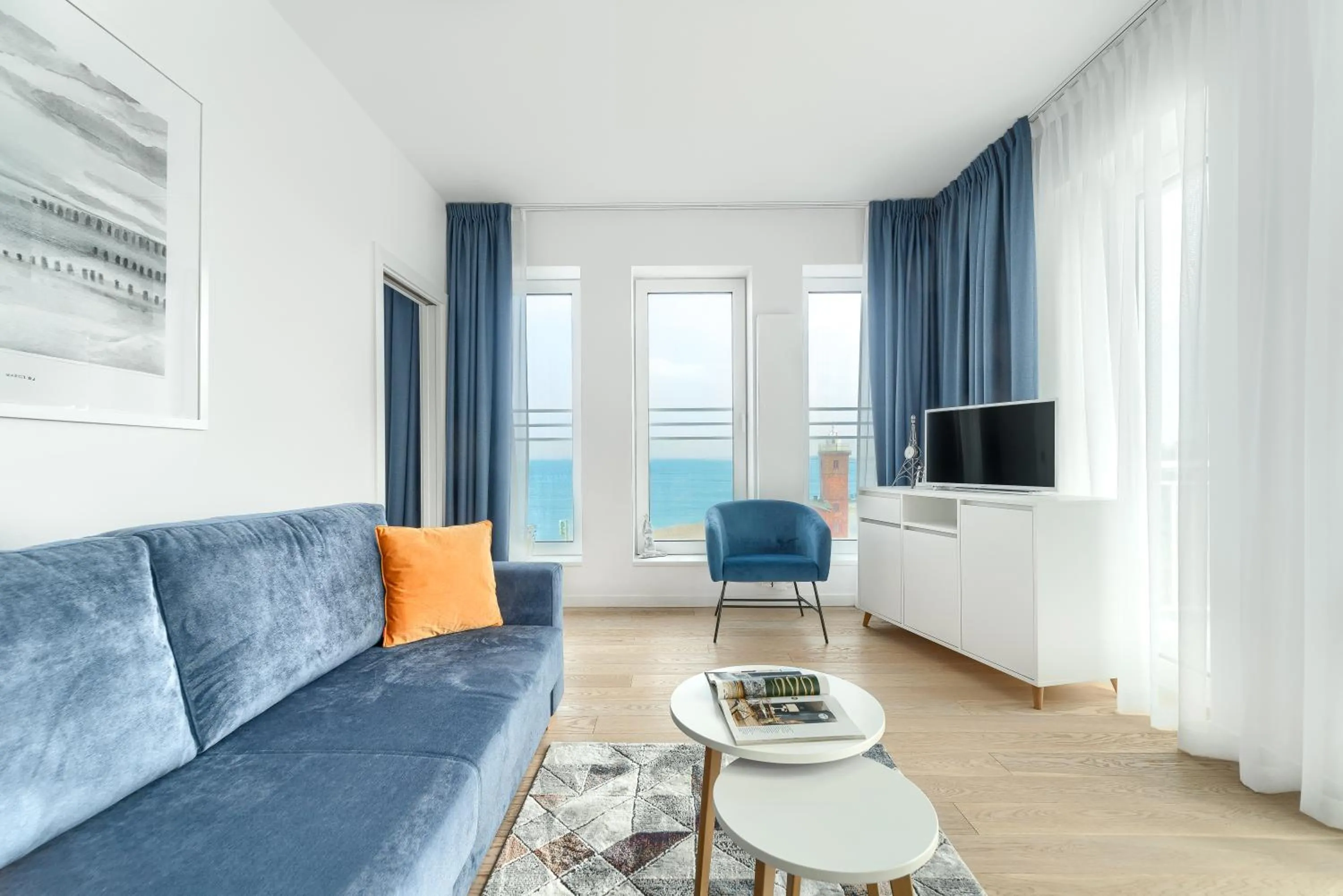 Living room in Apartamenty Marina z widokiem na morze