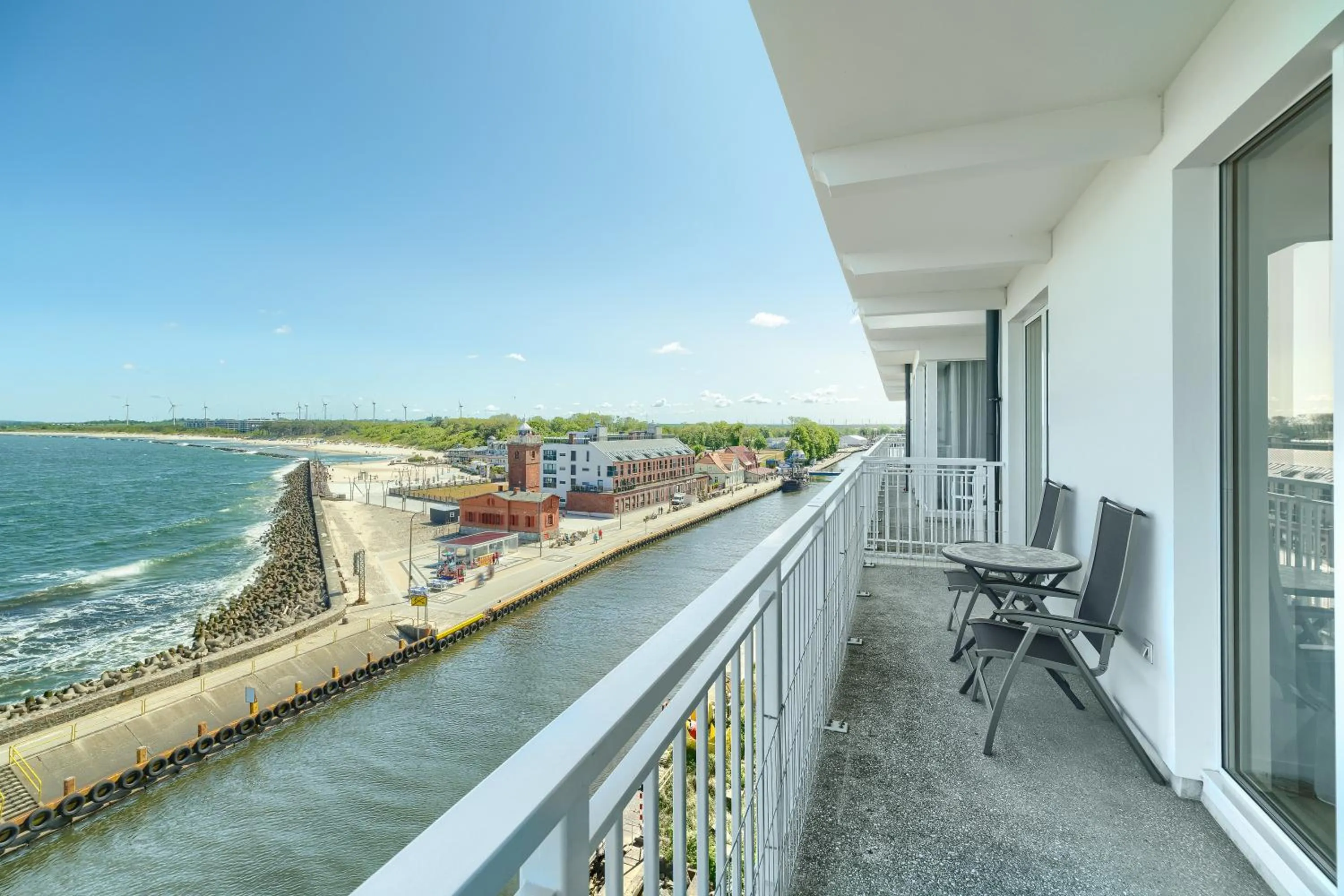 Balcony/Terrace in Apartamenty Marina z widokiem na morze