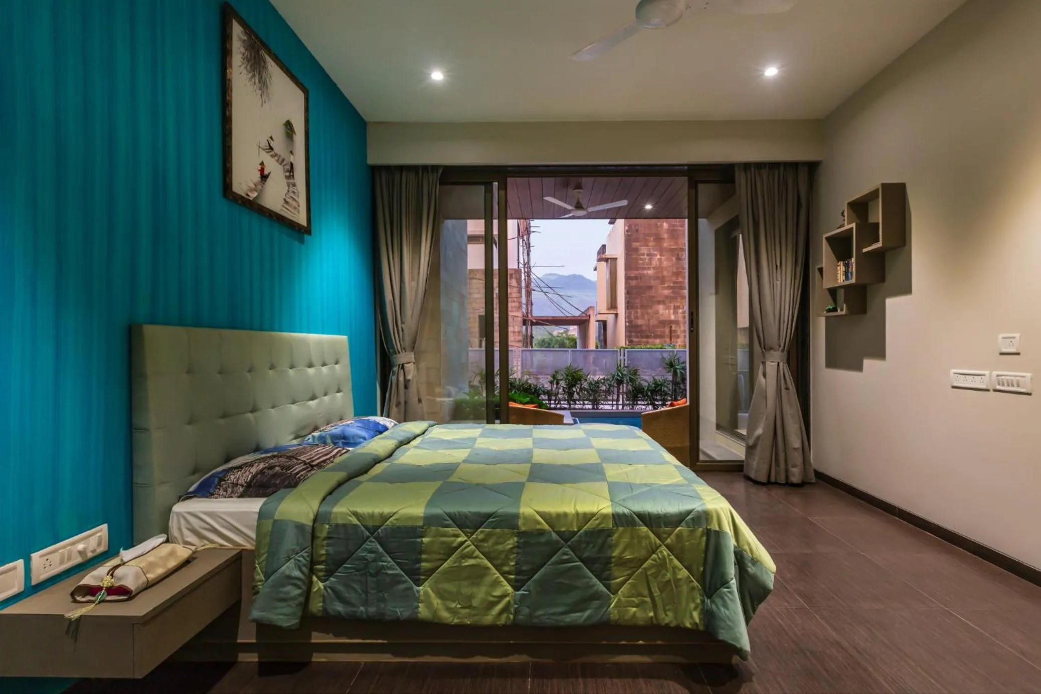 Bed in SaffronStays Aspen, Lonavala - luxury pool villa with games and TV room near Bhushi Dam