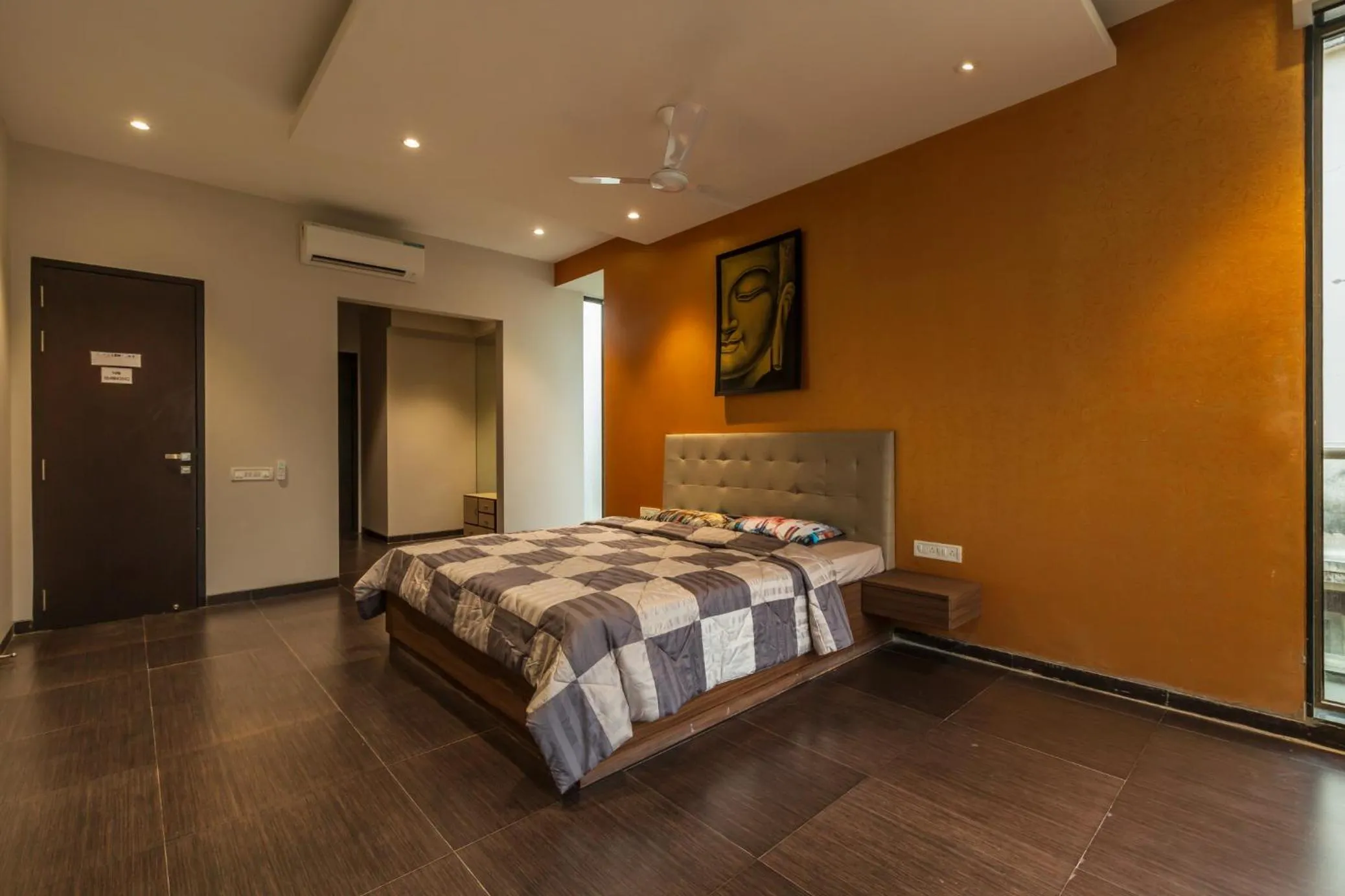 Bed in SaffronStays Aspen, Lonavala - luxury pool villa with games and TV room near Bhushi Dam