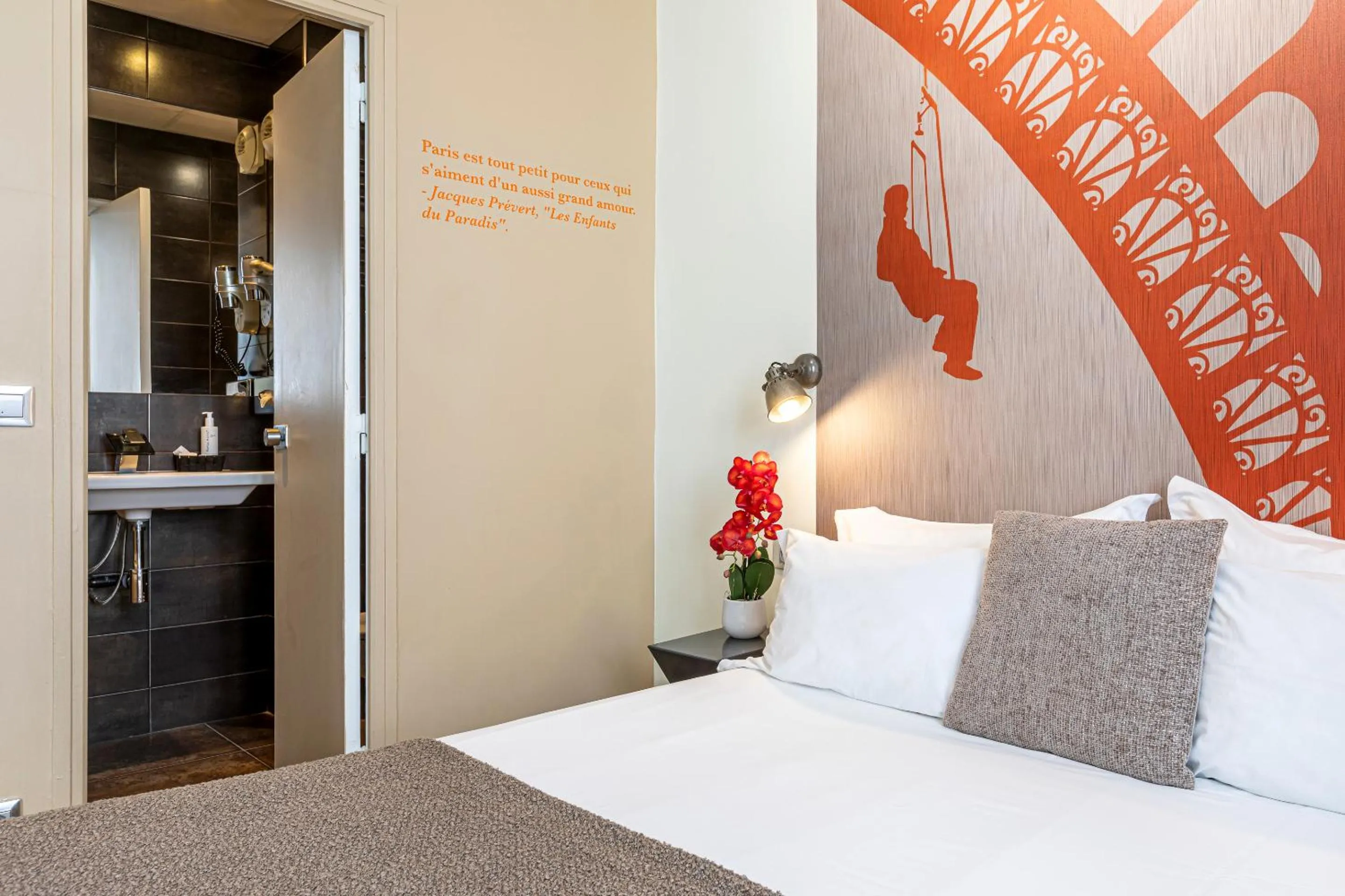 Bed in Hotel Alpha Paris Eiffel by Patrick Hayat