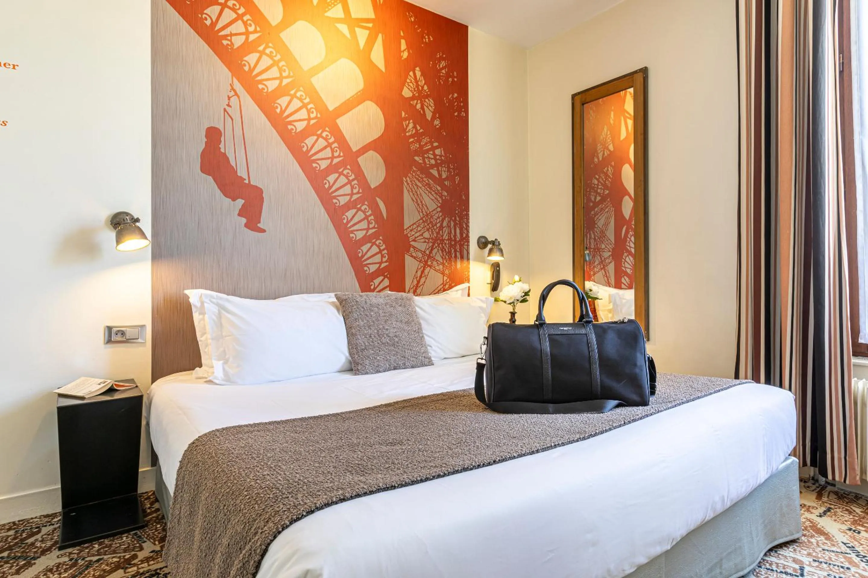 Bed in Hotel Alpha Paris Eiffel by Patrick Hayat