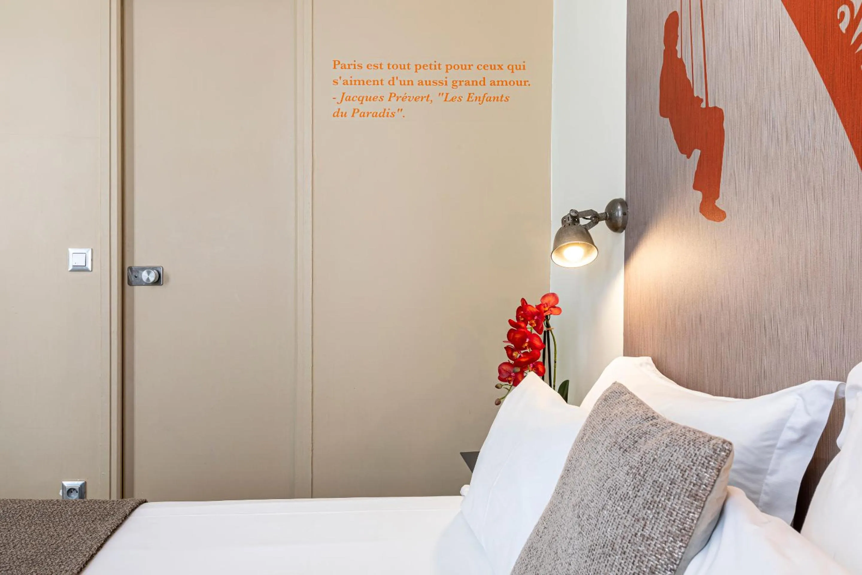 Decorative detail, Bed in Hotel Alpha Paris Eiffel by Patrick Hayat