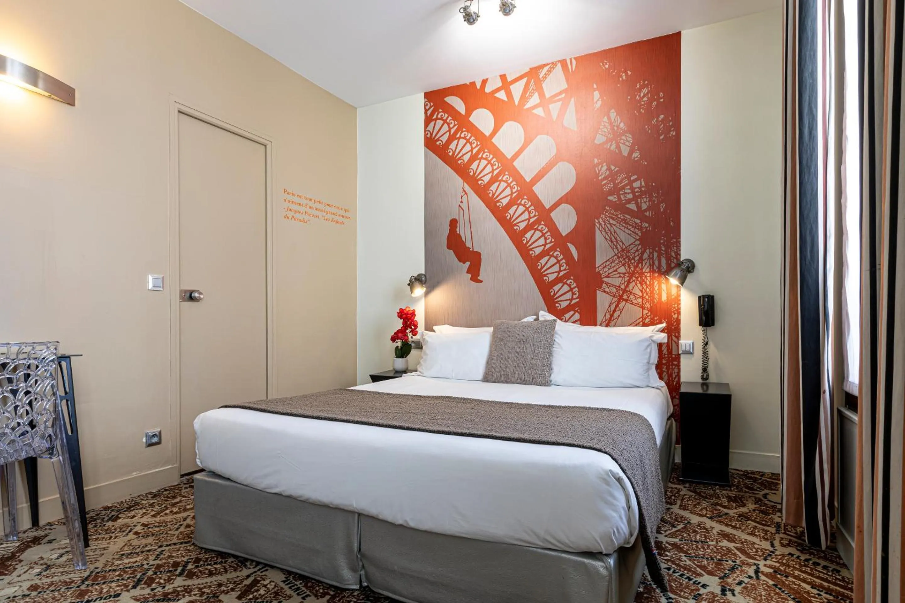 Bed in Hotel Alpha Paris Eiffel by Patrick Hayat