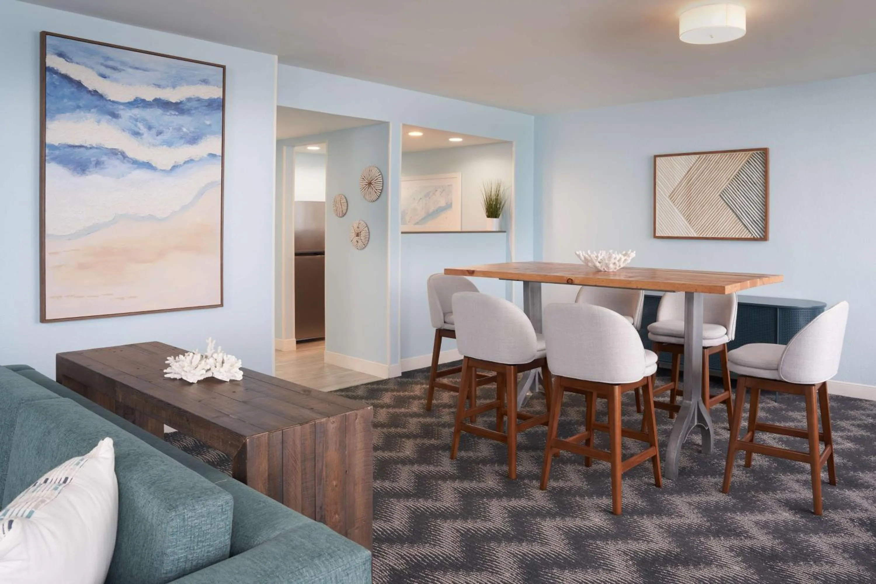 Living room in Hilton Cocoa Beach Oceanfront