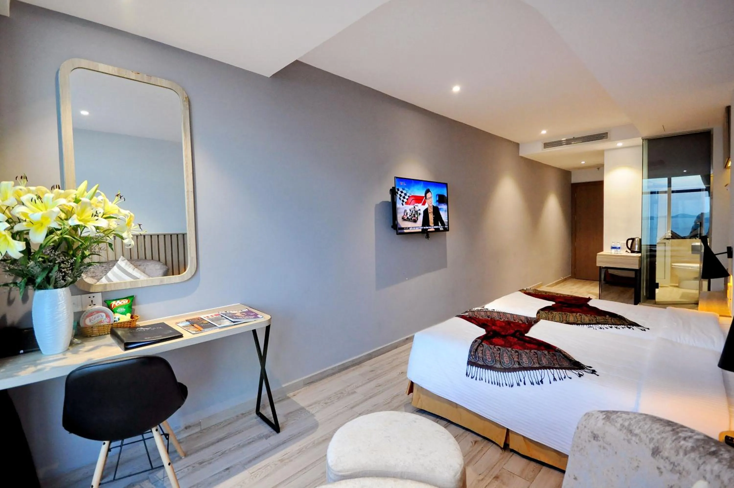 TV and multimedia, Bed in Anrizon Hotel Nha Trang
