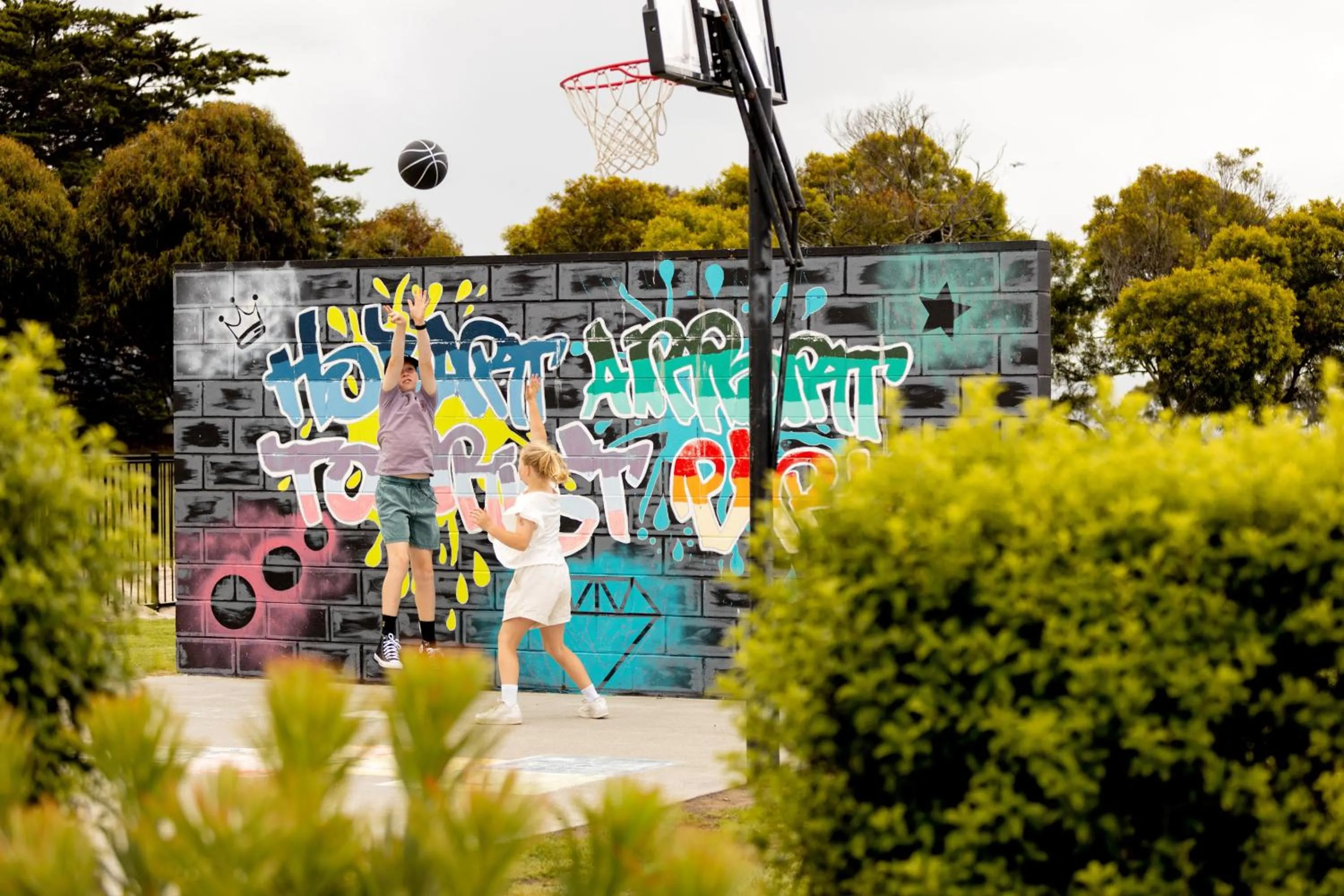 Children play ground in BIG4 Hobart Airport Tourist Park