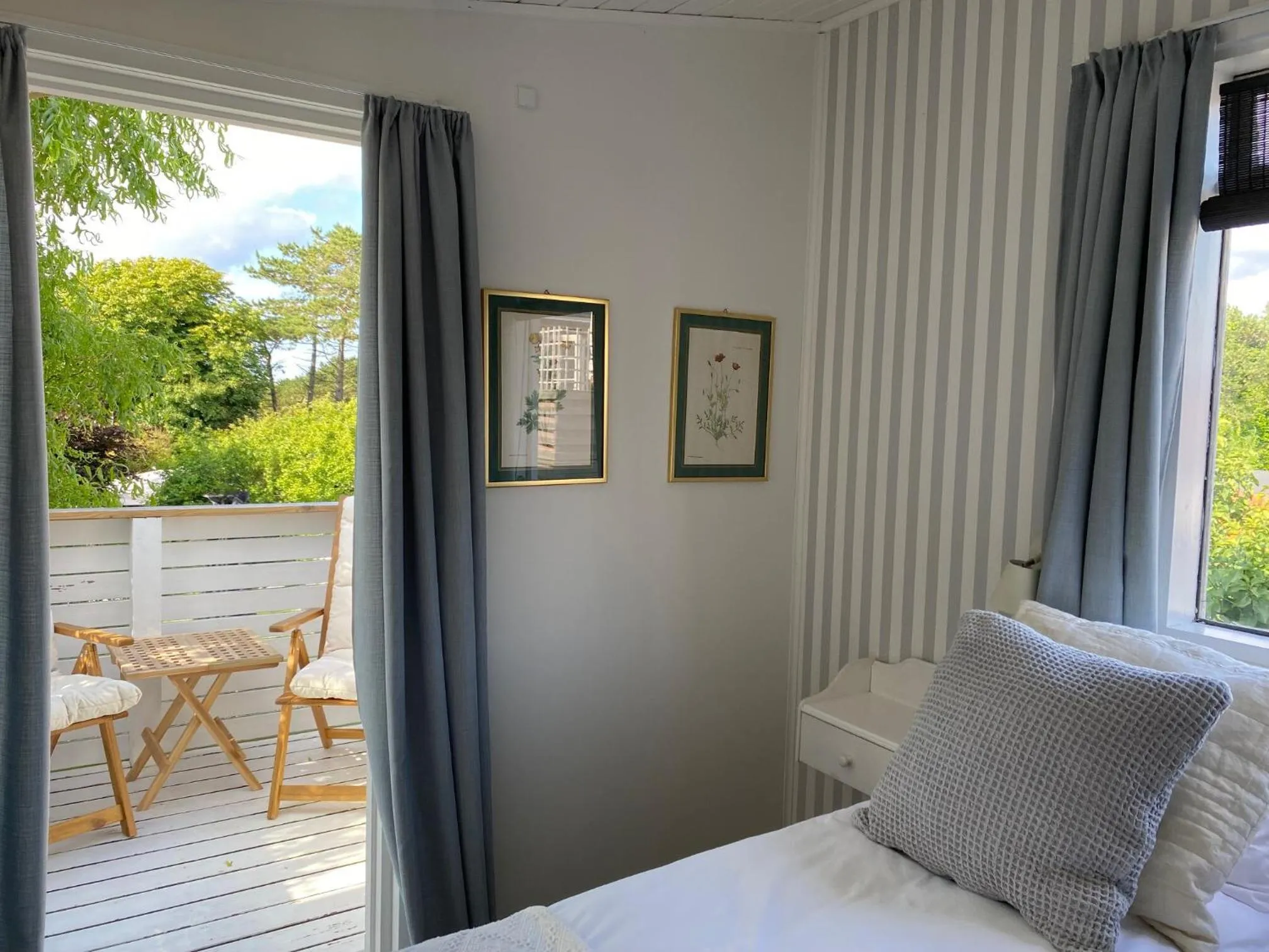 Balcony/Terrace, Bed in Liseleje Badehotel