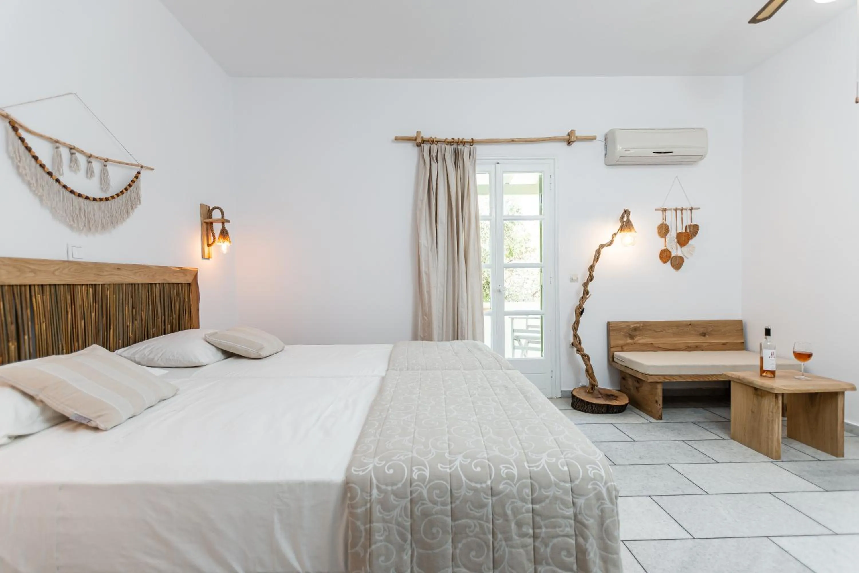 Bedroom, Bed in Studios Vrettos Beachfront Hotel