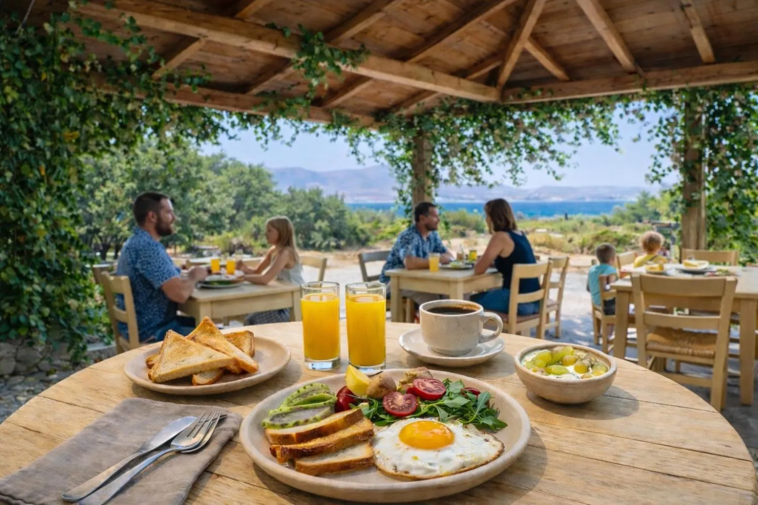 Restaurant/places to eat in Studios Vrettos Beachfront Hotel