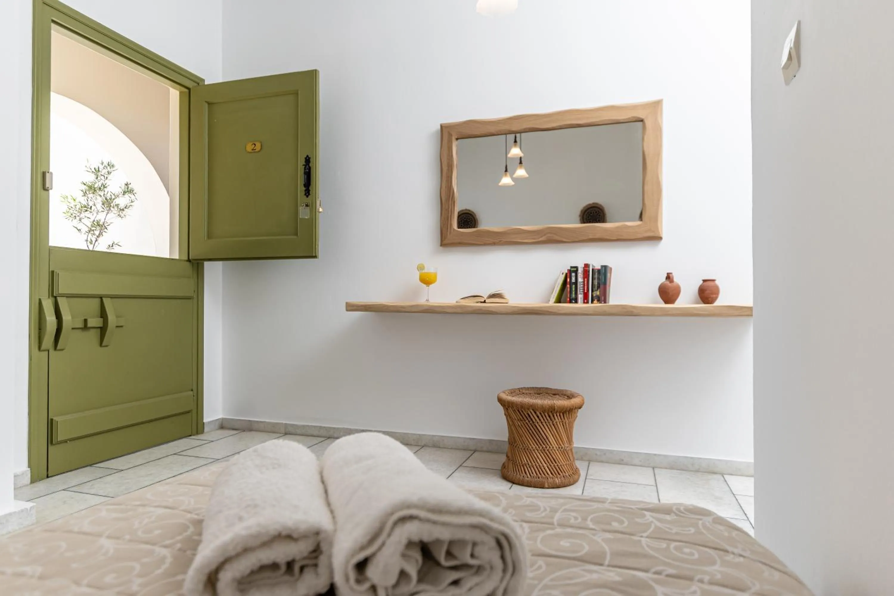 Bedroom in Studios Vrettos Beachfront Hotel