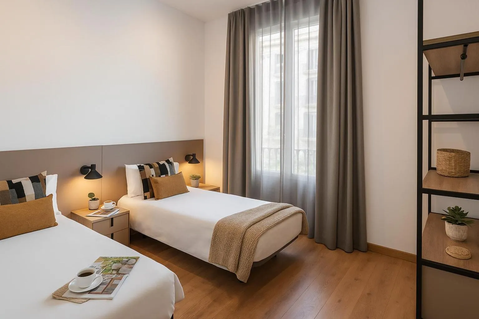 Bed in The Corner Apartments by Aspasios