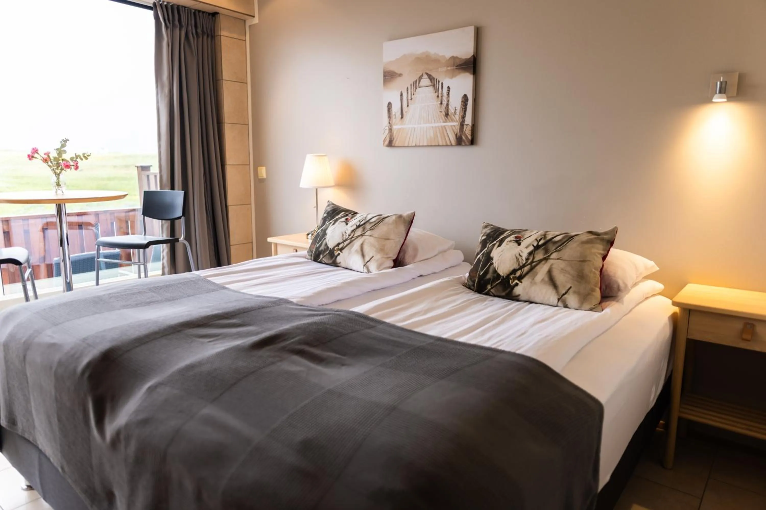 Bed in Hotel Laxarbakki