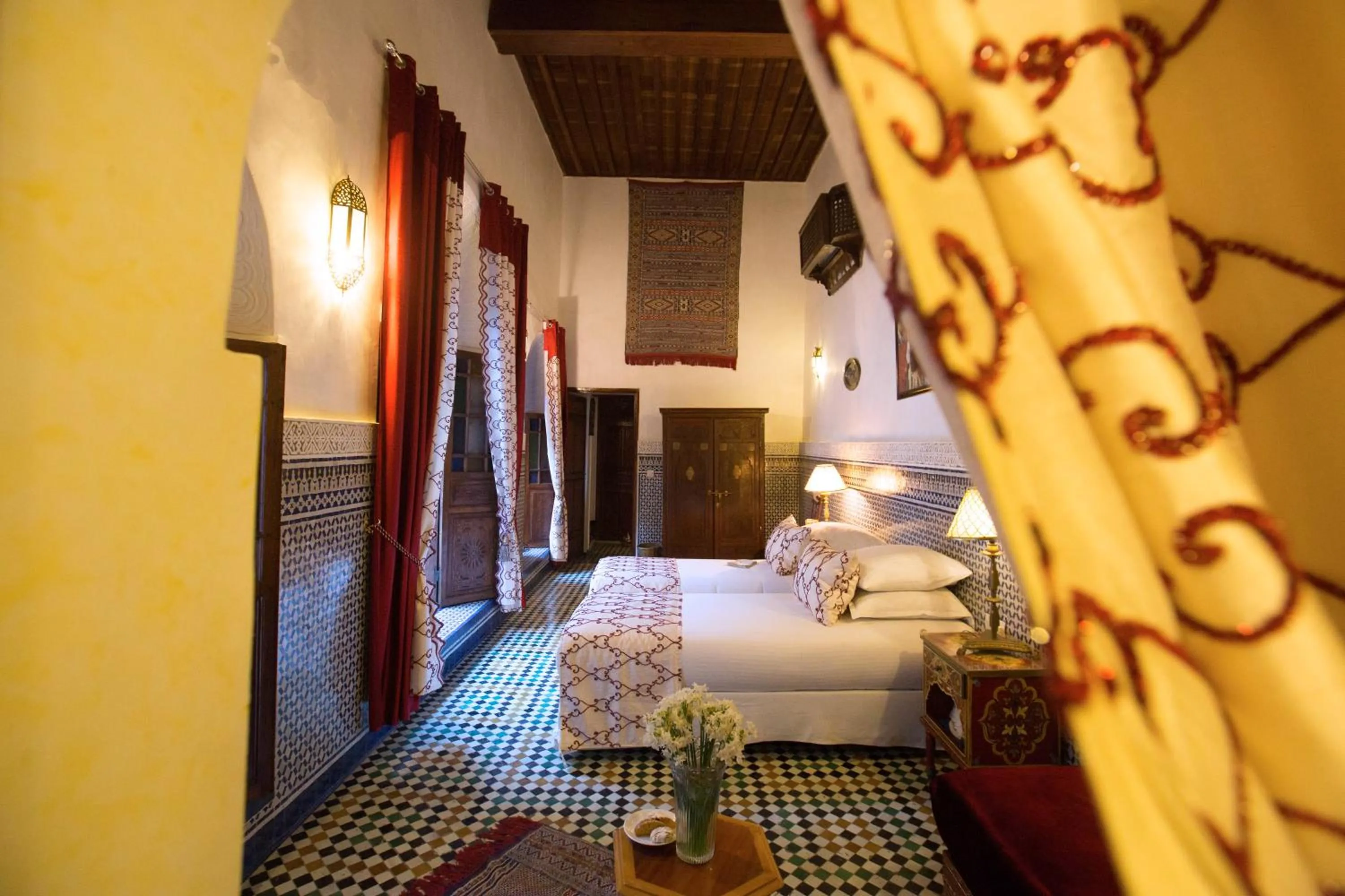 Bed in Riad Fes Kettani
