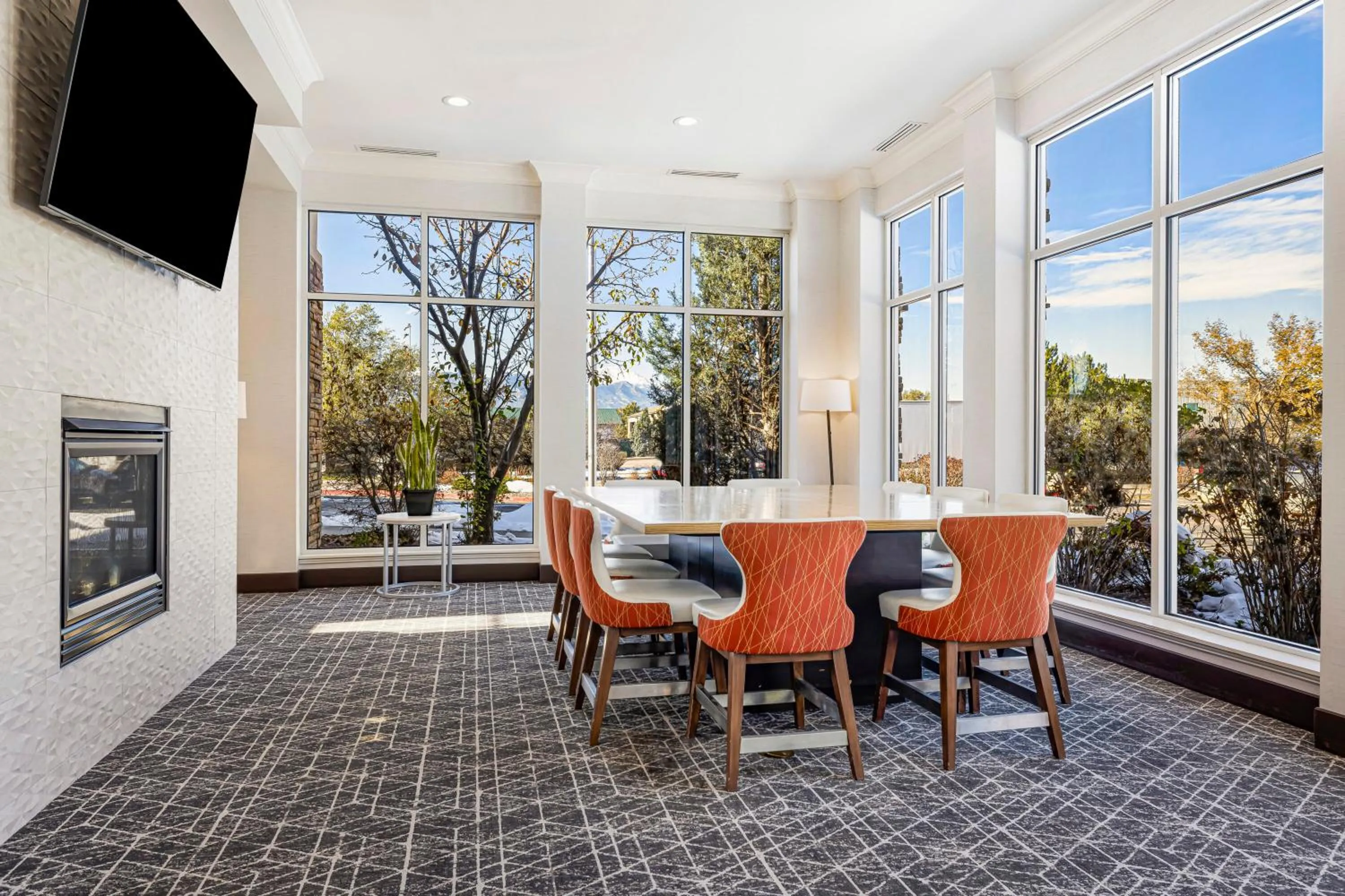 Communal lounge/ TV room in Hilton Garden Inn Colorado Springs Airport
