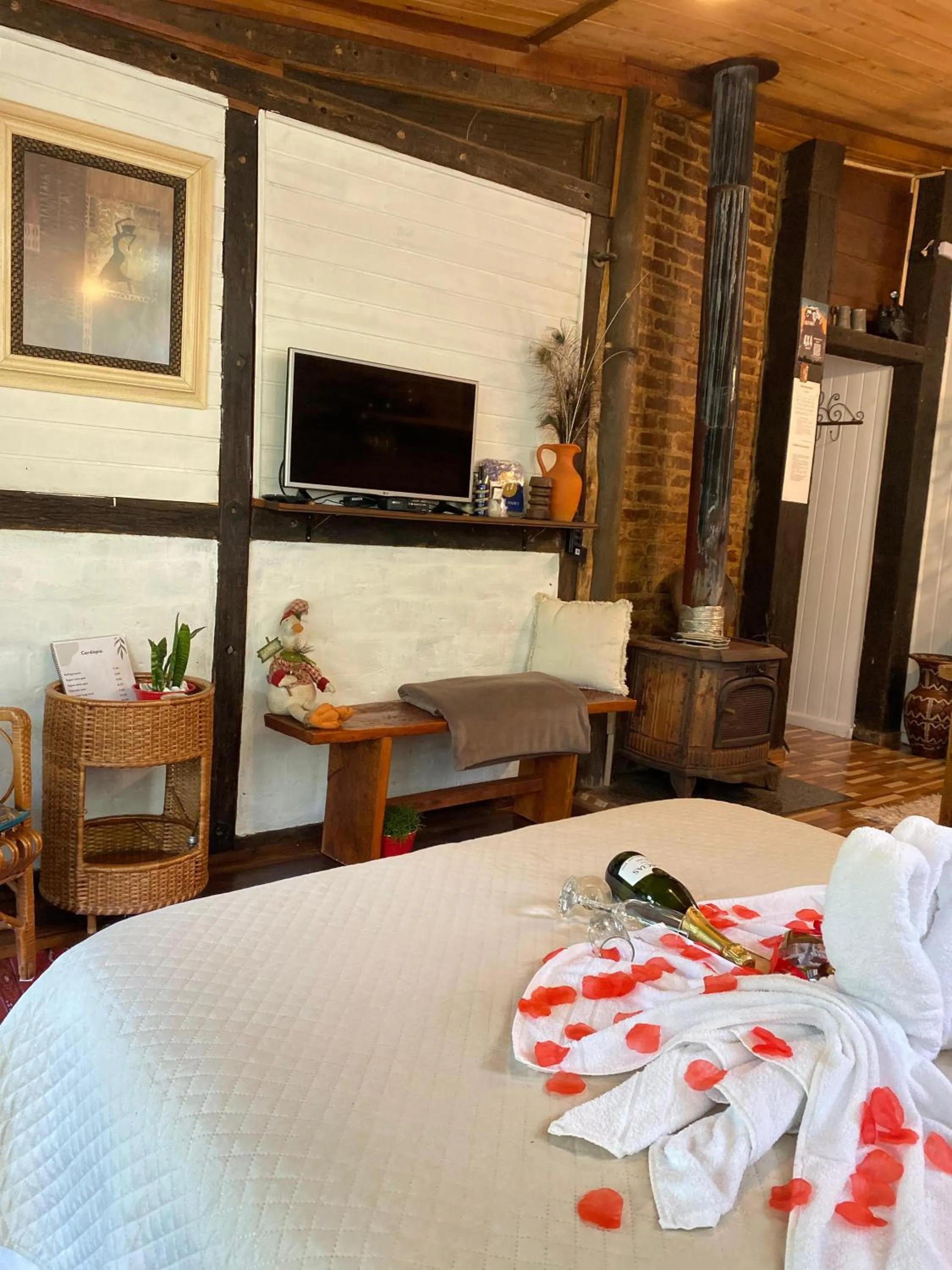 Bed in Chalé Rustic House