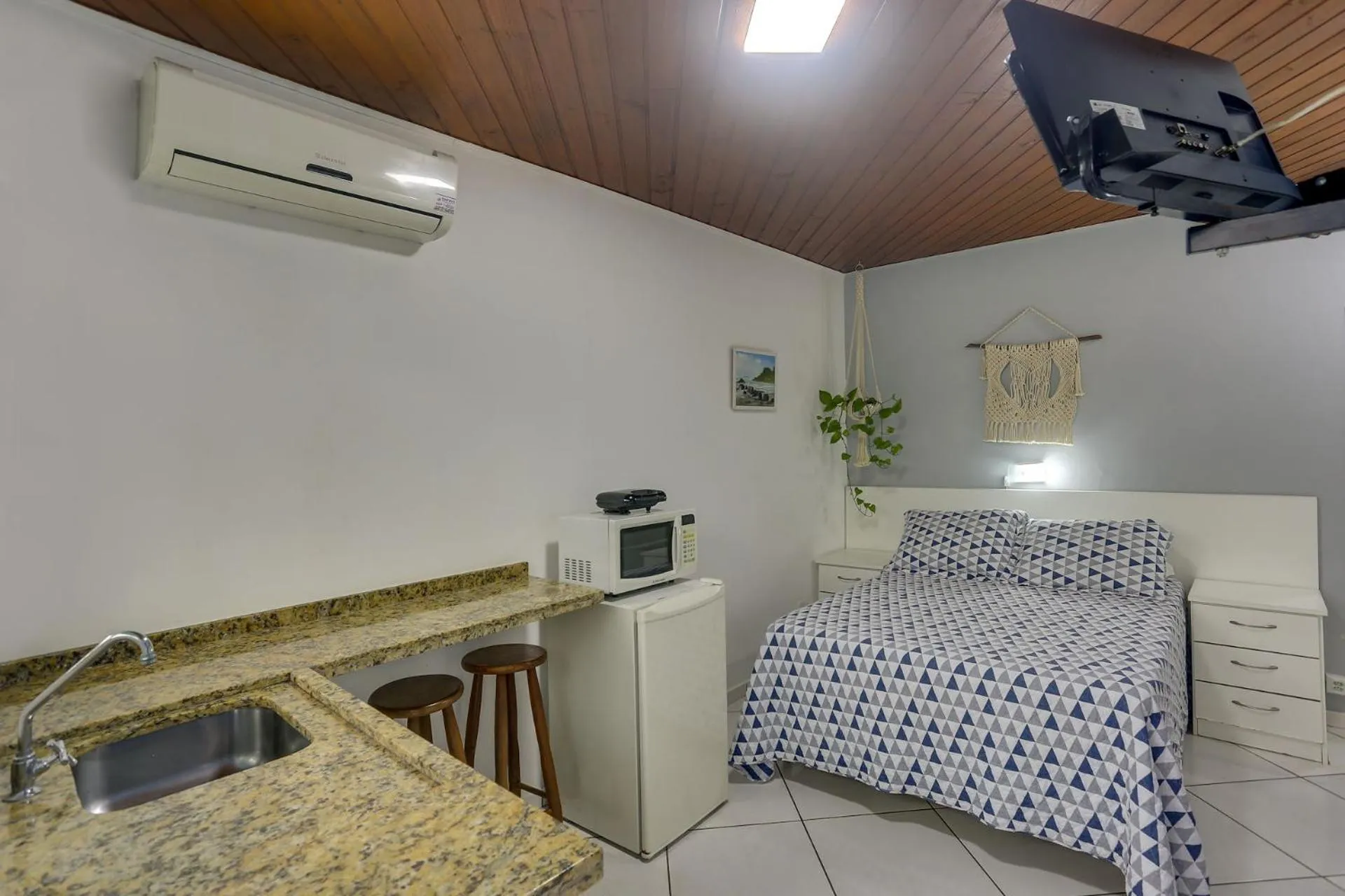 Bed in Pousada Canario Azul