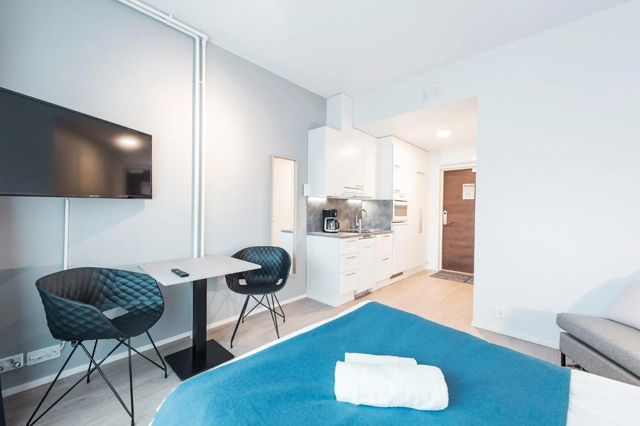 Photo of the whole room in Forenom Aparthotel Helsinki Pikku Huopalahti