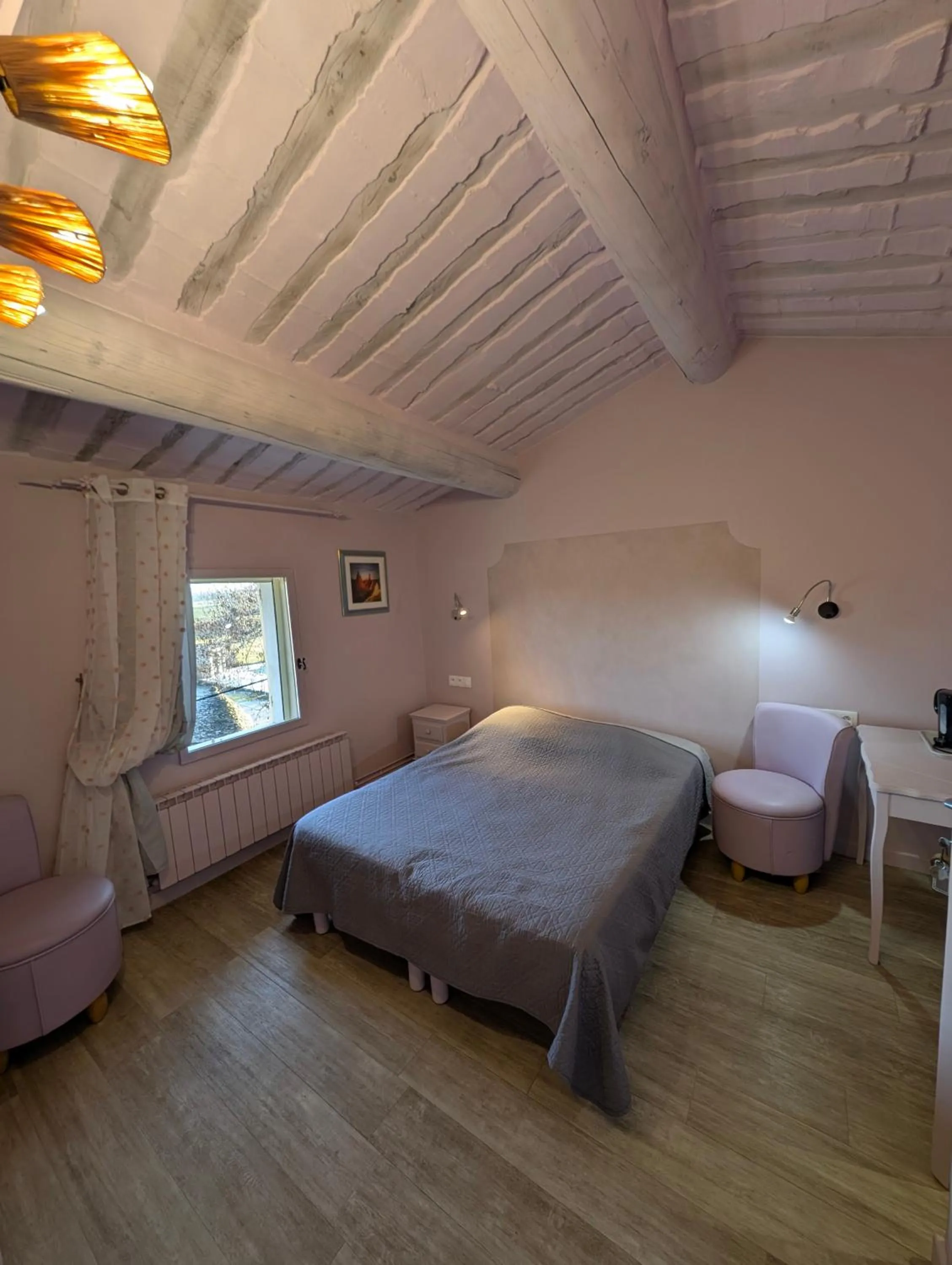 Bedroom, Bed in Chambres & Tables d'hôtes Moulin de Lavon