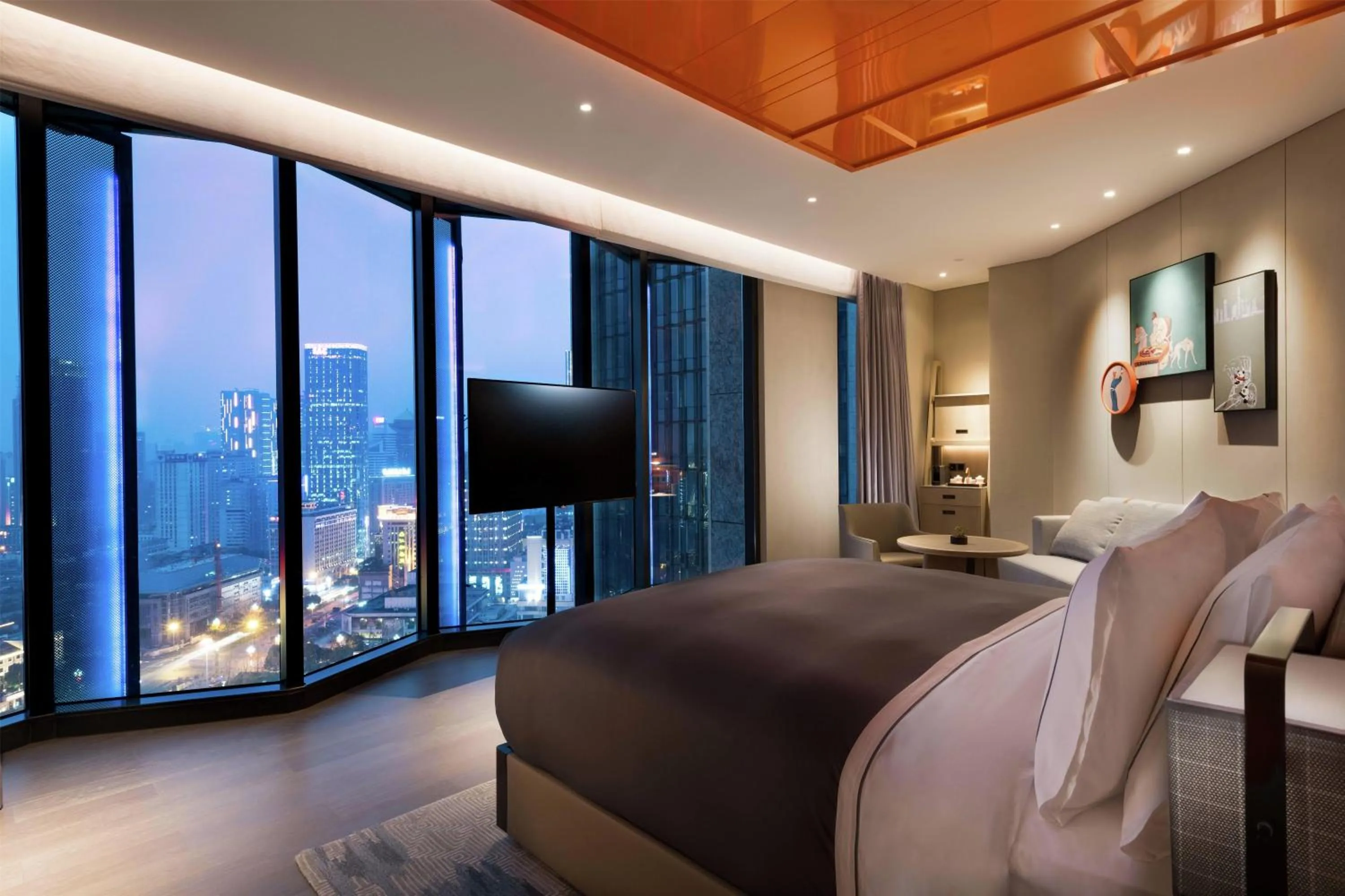 Bedroom, Bed in Canopy by Hilton Chengdu City Centre
