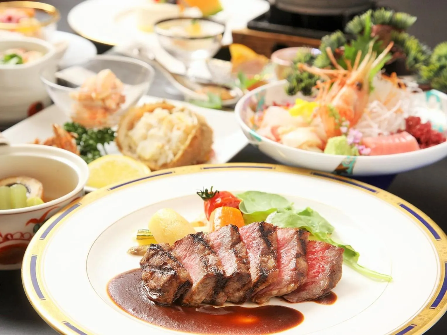 Dinner in Noboribetsu Grand Hotel