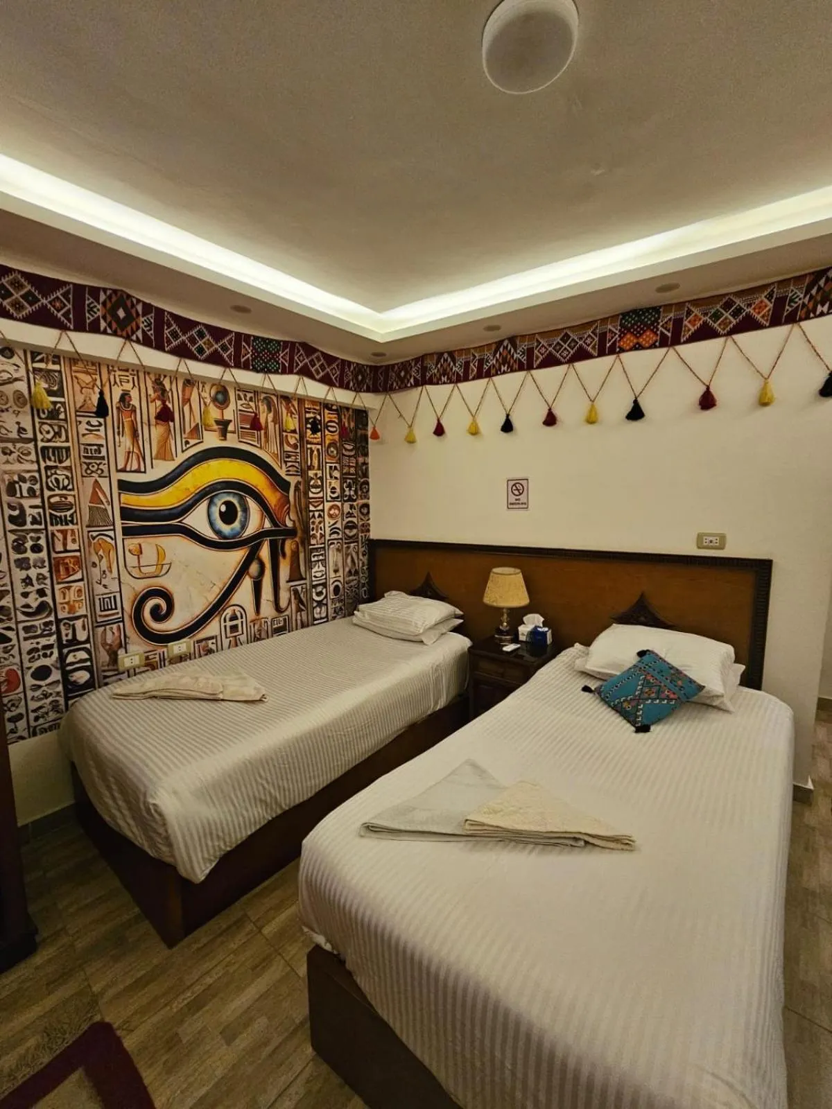 Bed in Atlantis Pyramids Inn