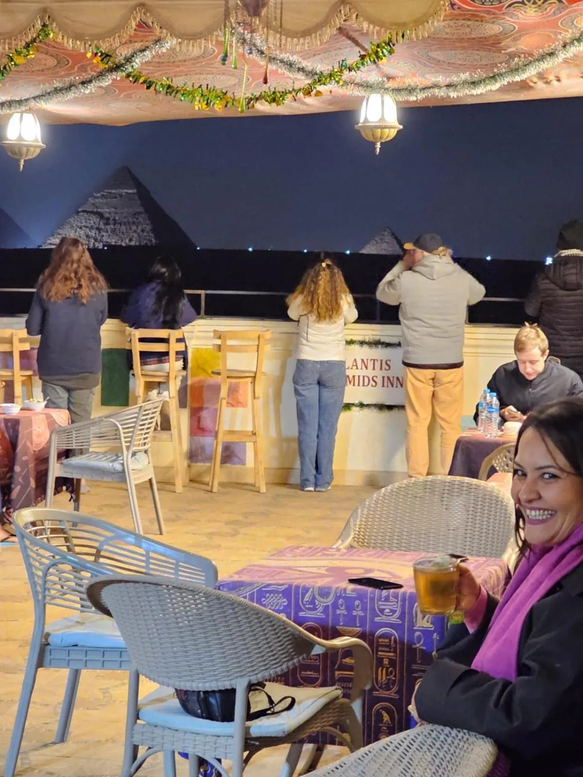 People in Atlantis Pyramids Inn