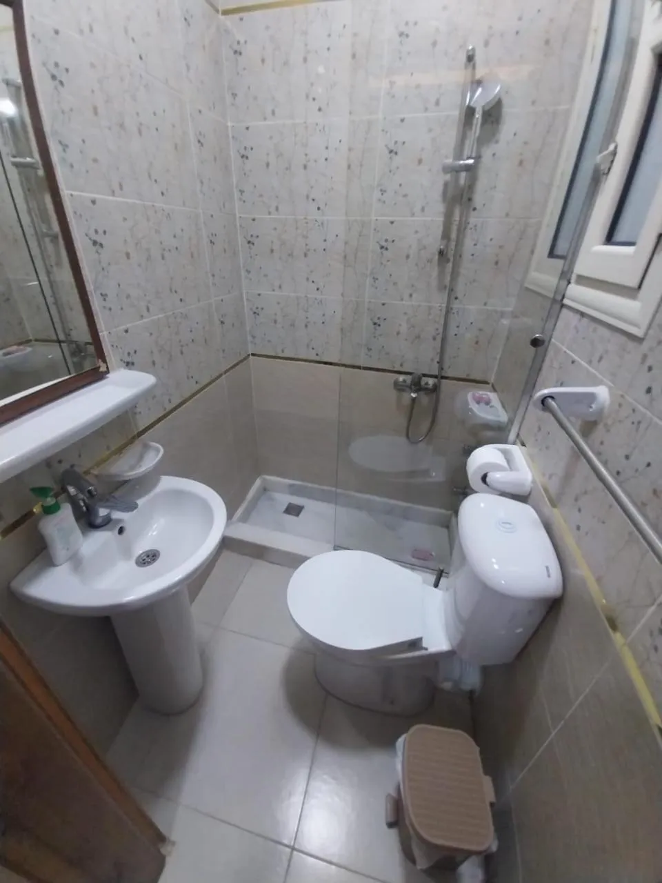 Shower in Atlantis Pyramids Inn