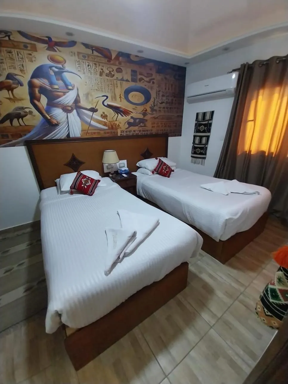 Bed in Atlantis Pyramids Inn