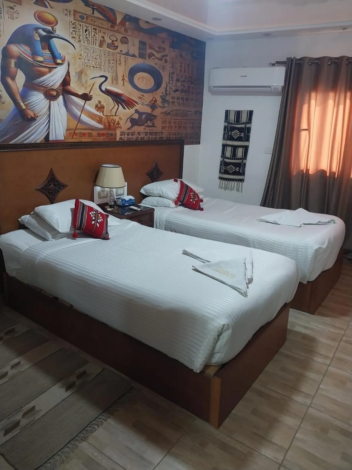 Bed in Atlantis Pyramids Inn