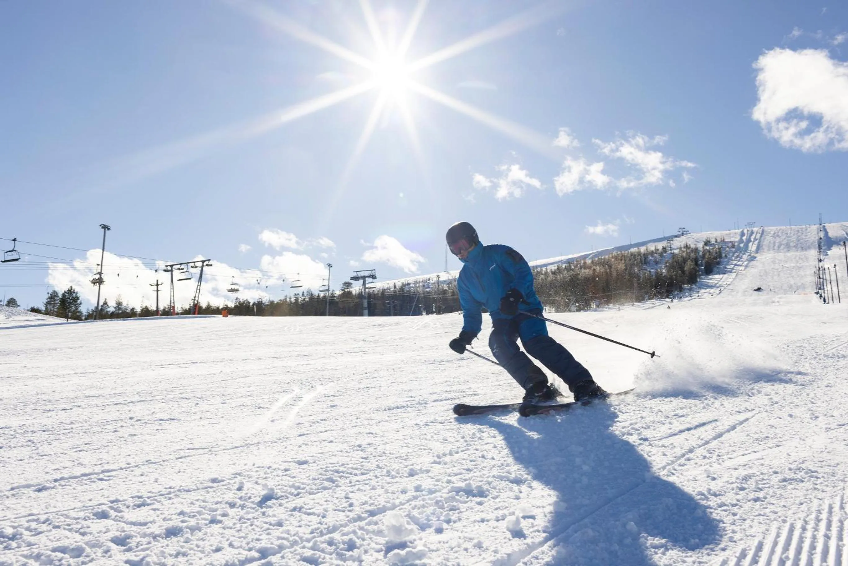 Skiing in Mountain Lodge