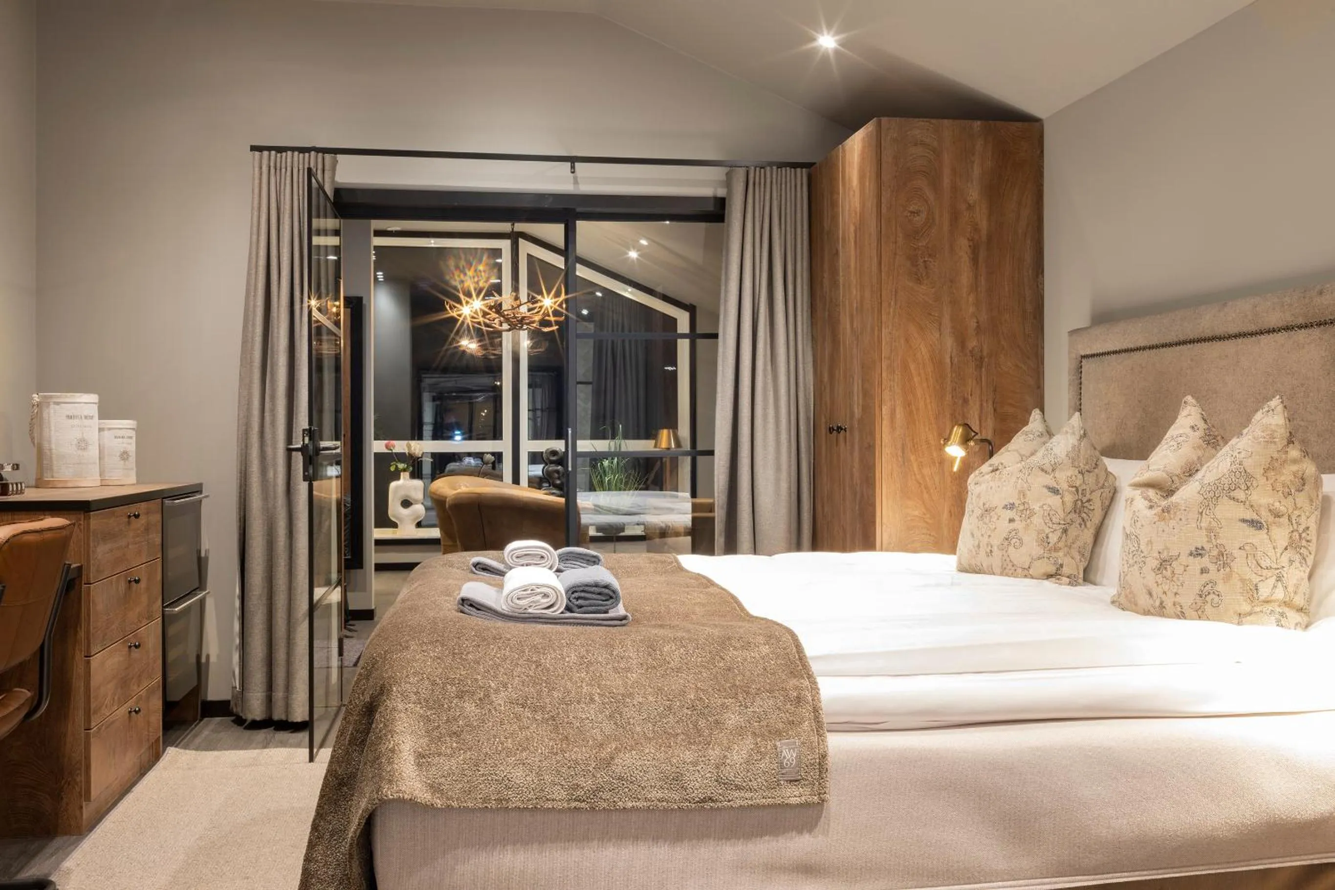 Bed in Mountain Lodge