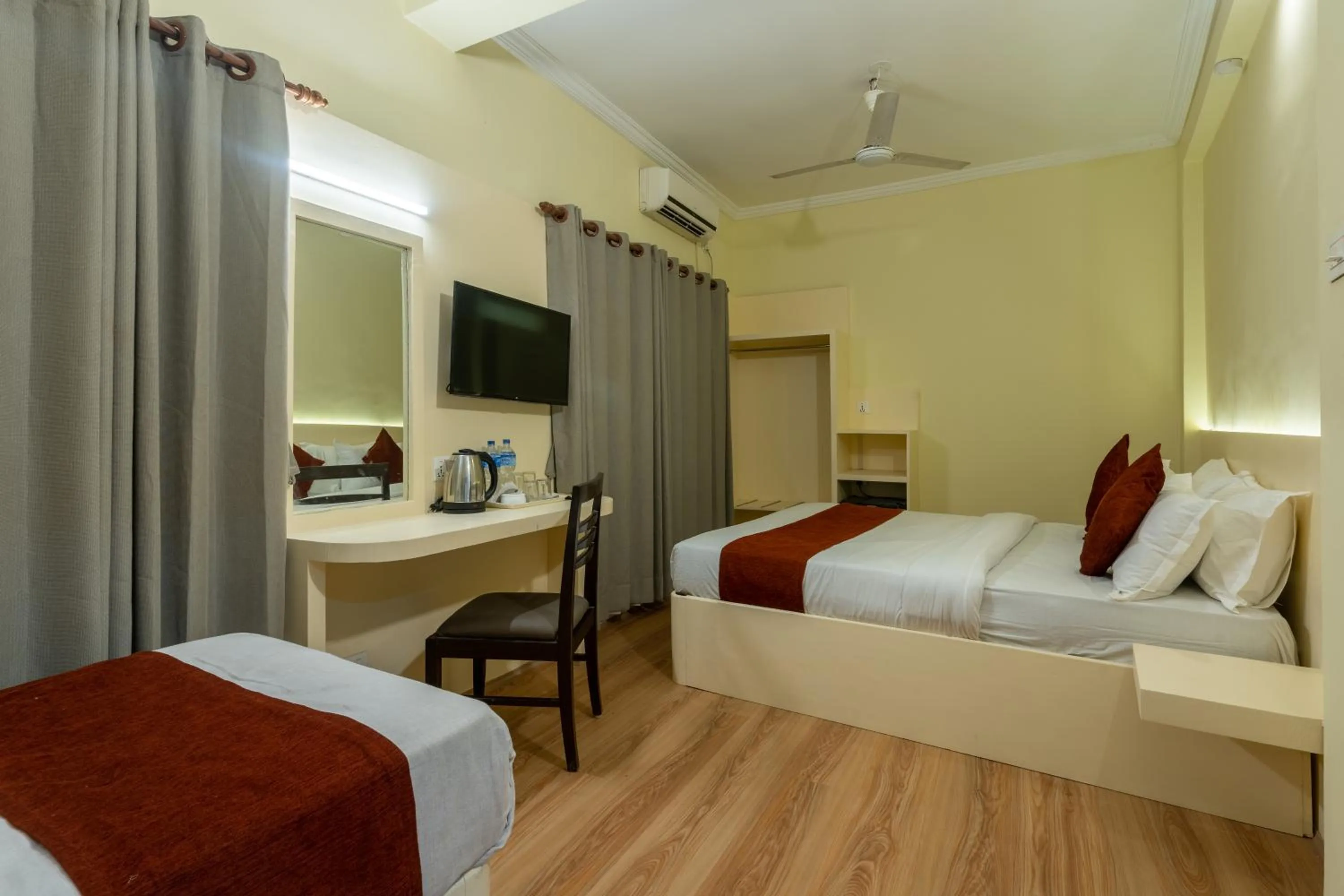 Bed in Hotel Peaceland Lumbini