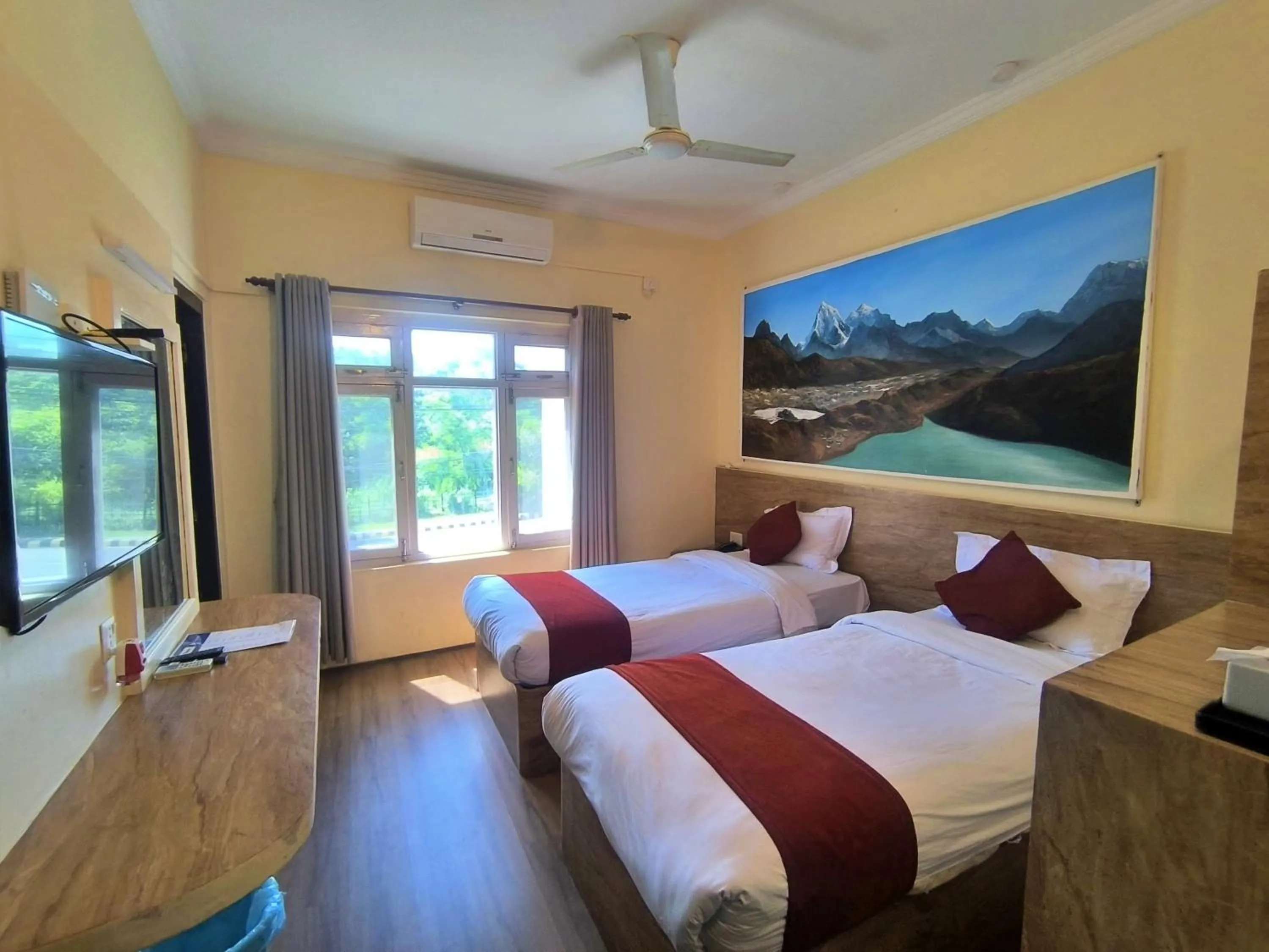 Bed in Hotel Peaceland Lumbini