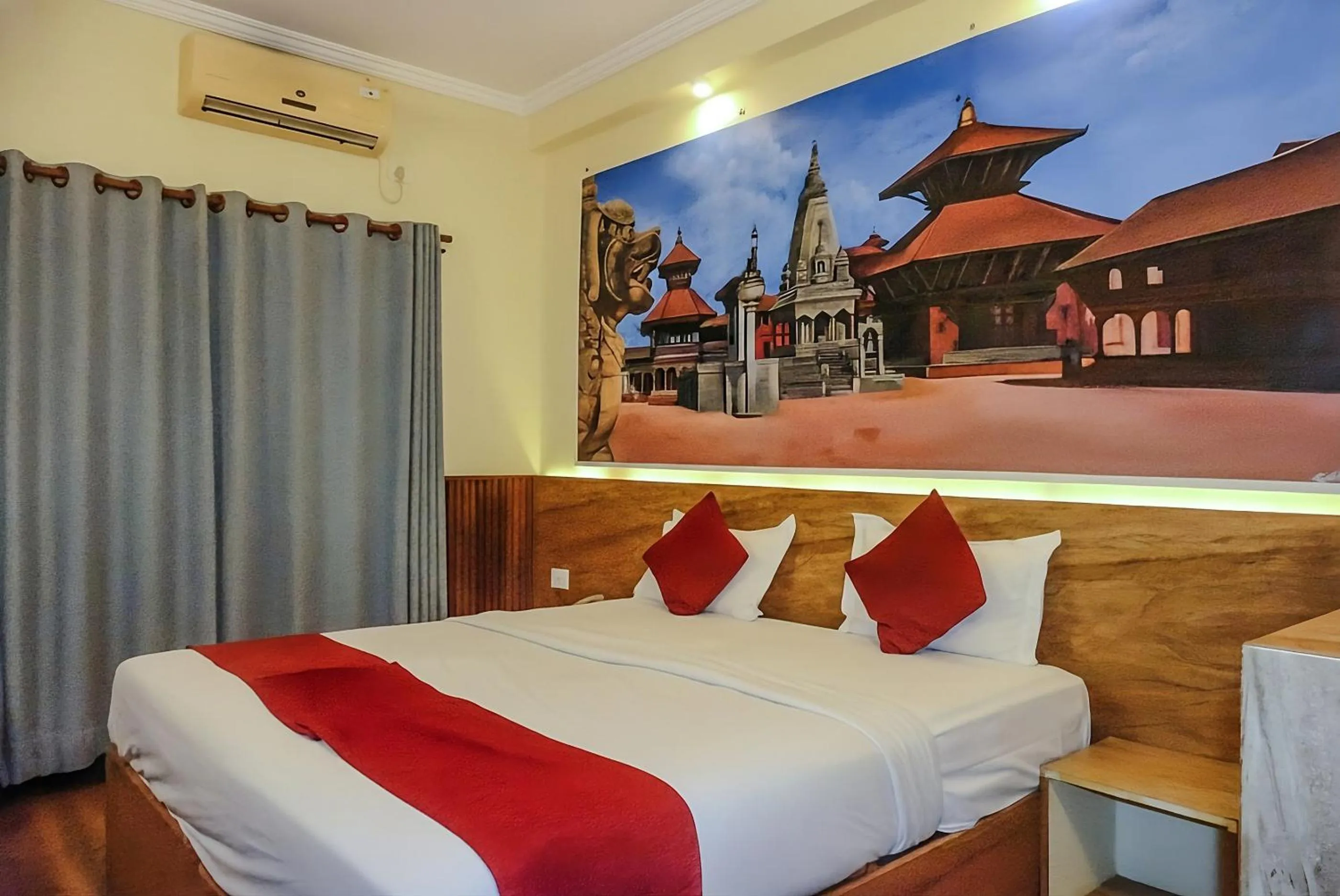 Bed in Hotel Peaceland Lumbini