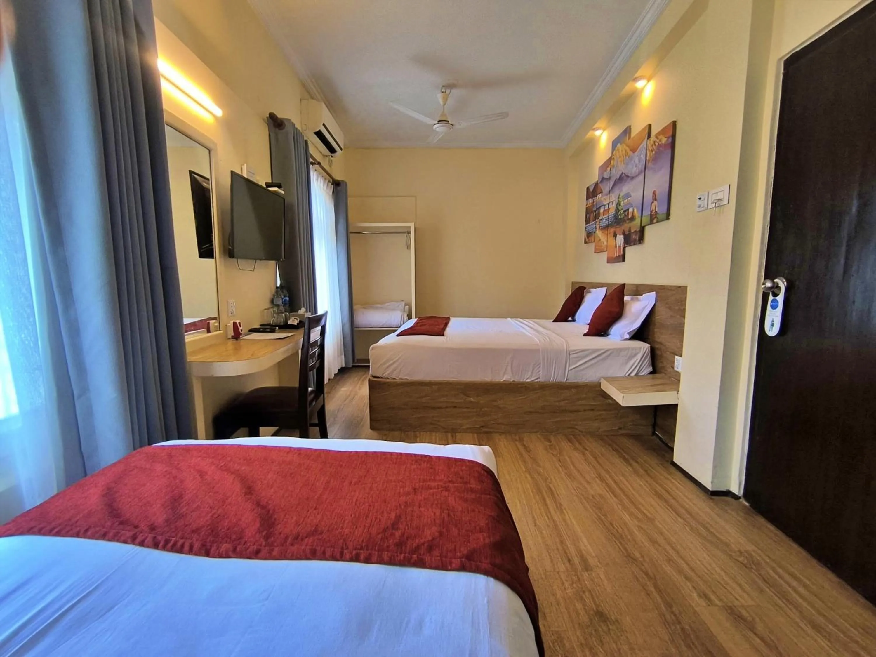 Bed in Hotel Peaceland Lumbini