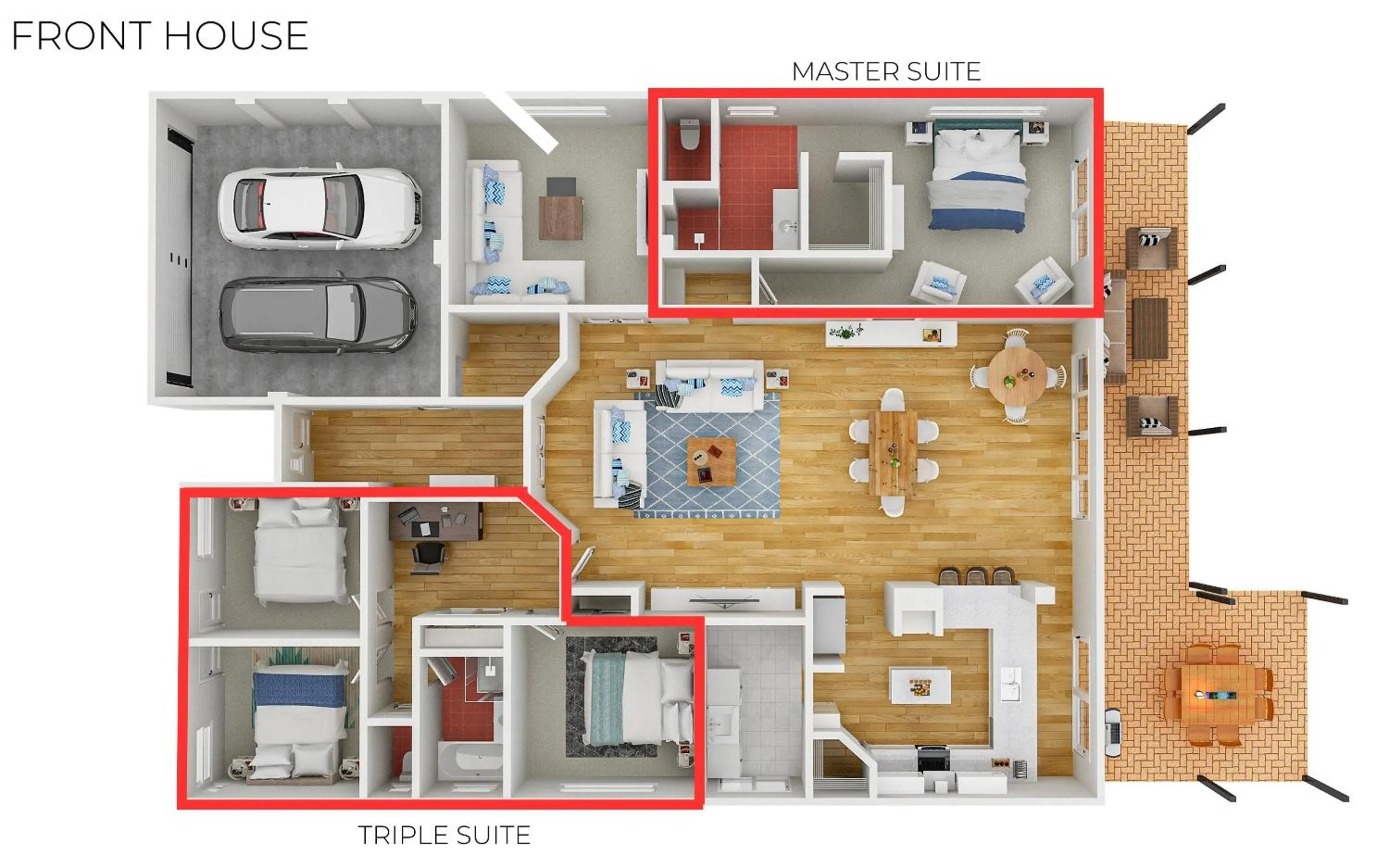 Floor plan in Baudins of Busselton Bed and Breakfast - Adults only