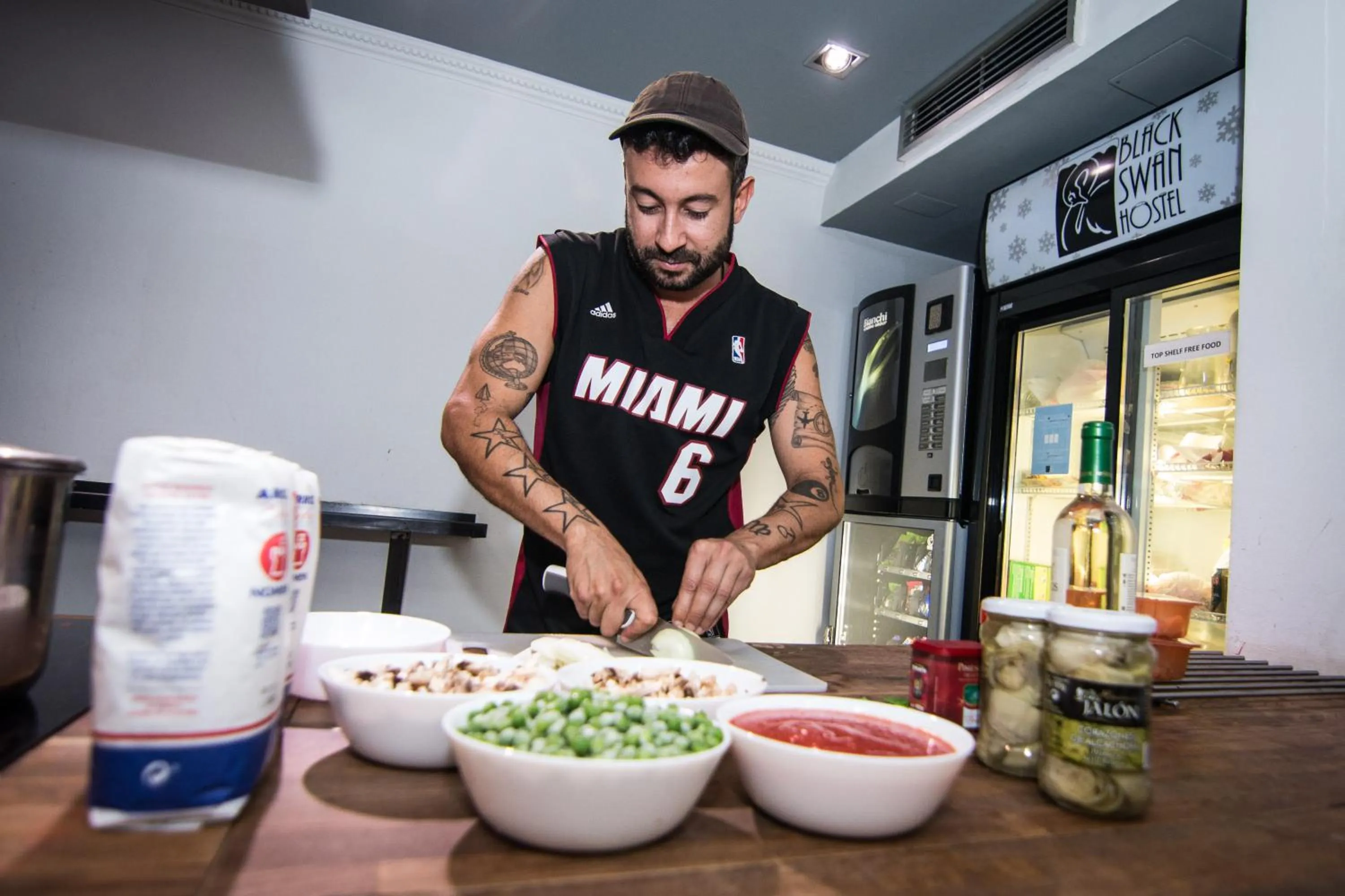 Staff in Black Swan Hostel