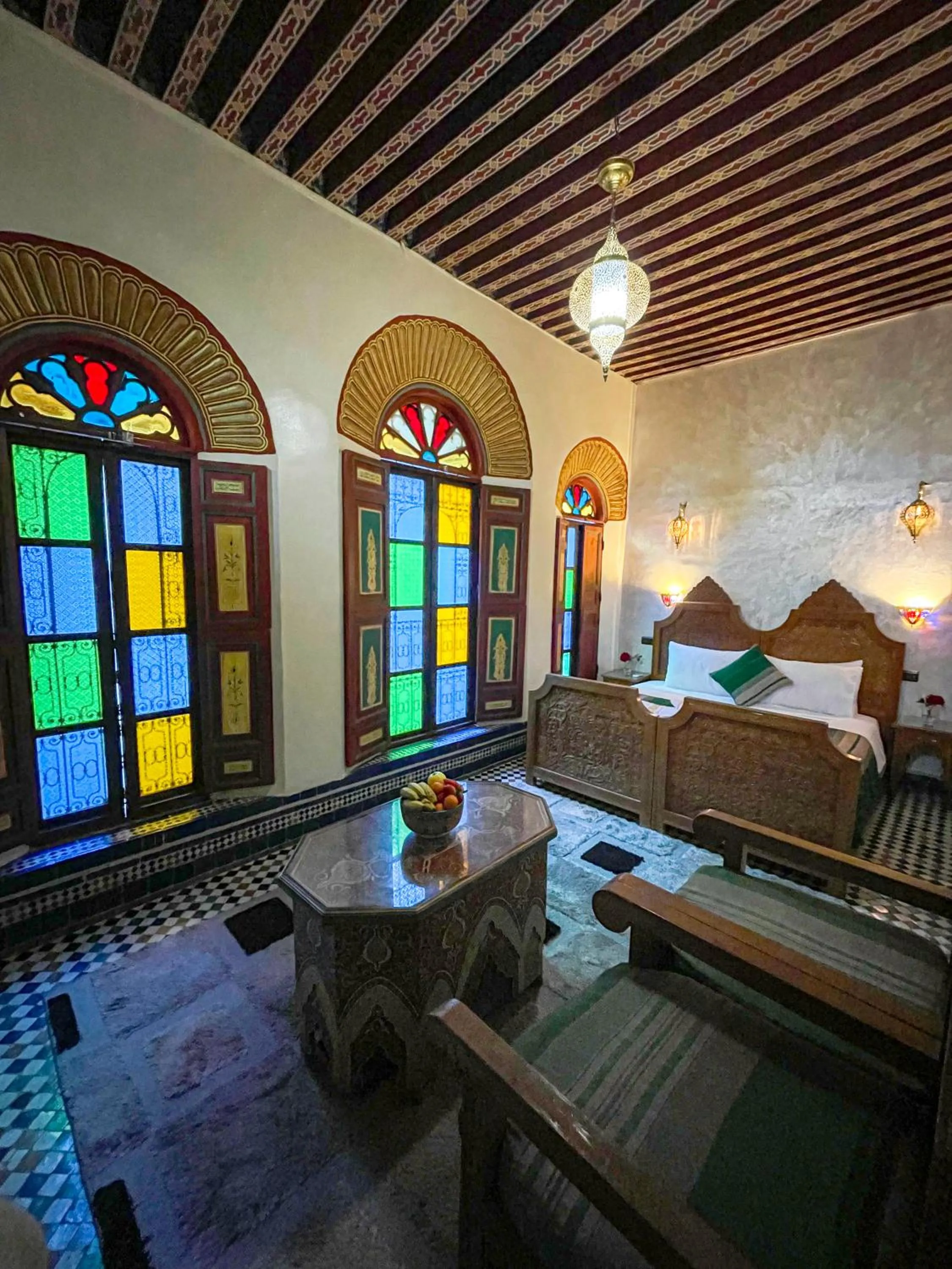 Bed in Riad Dar El Ouedghiri