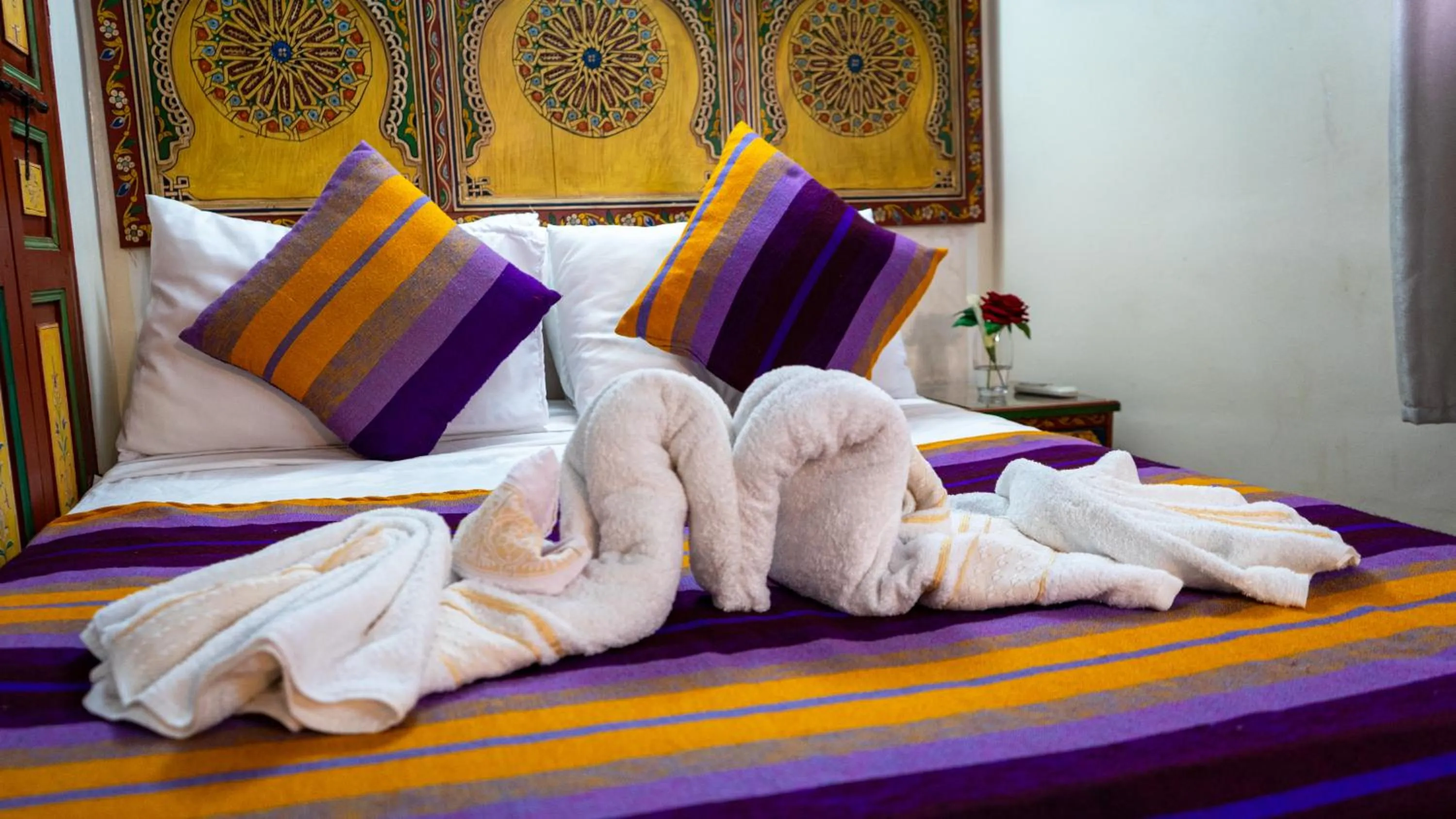 Bed in Riad Dar El Ouedghiri