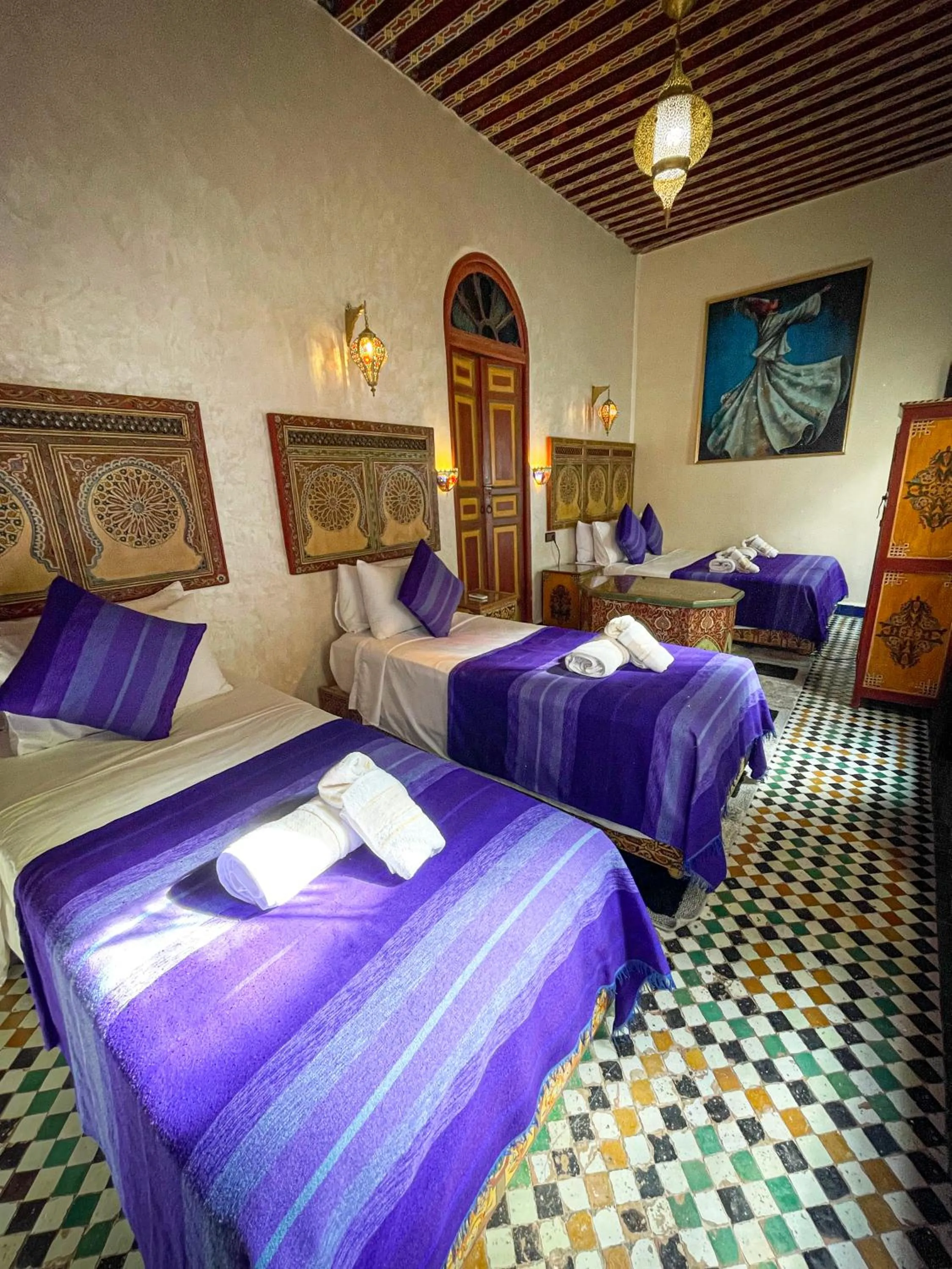 Bed in Riad Dar El Ouedghiri