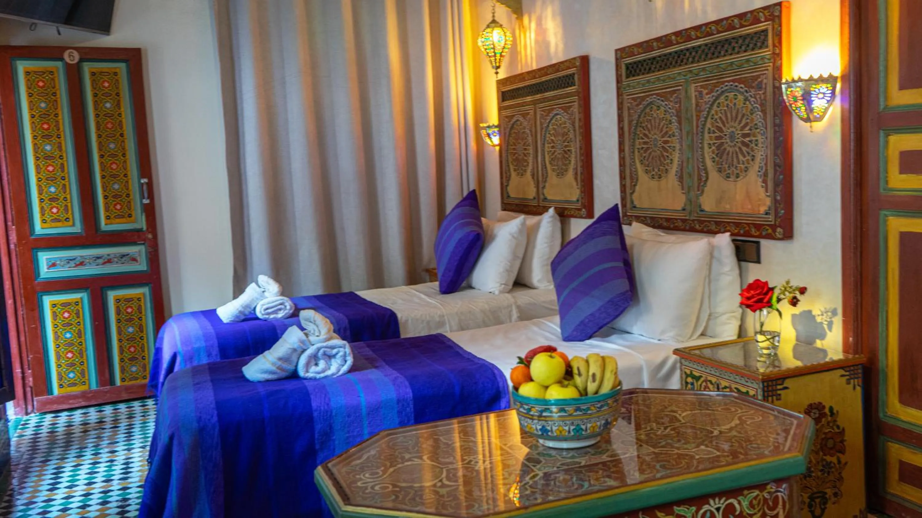 Bed in Riad Dar El Ouedghiri