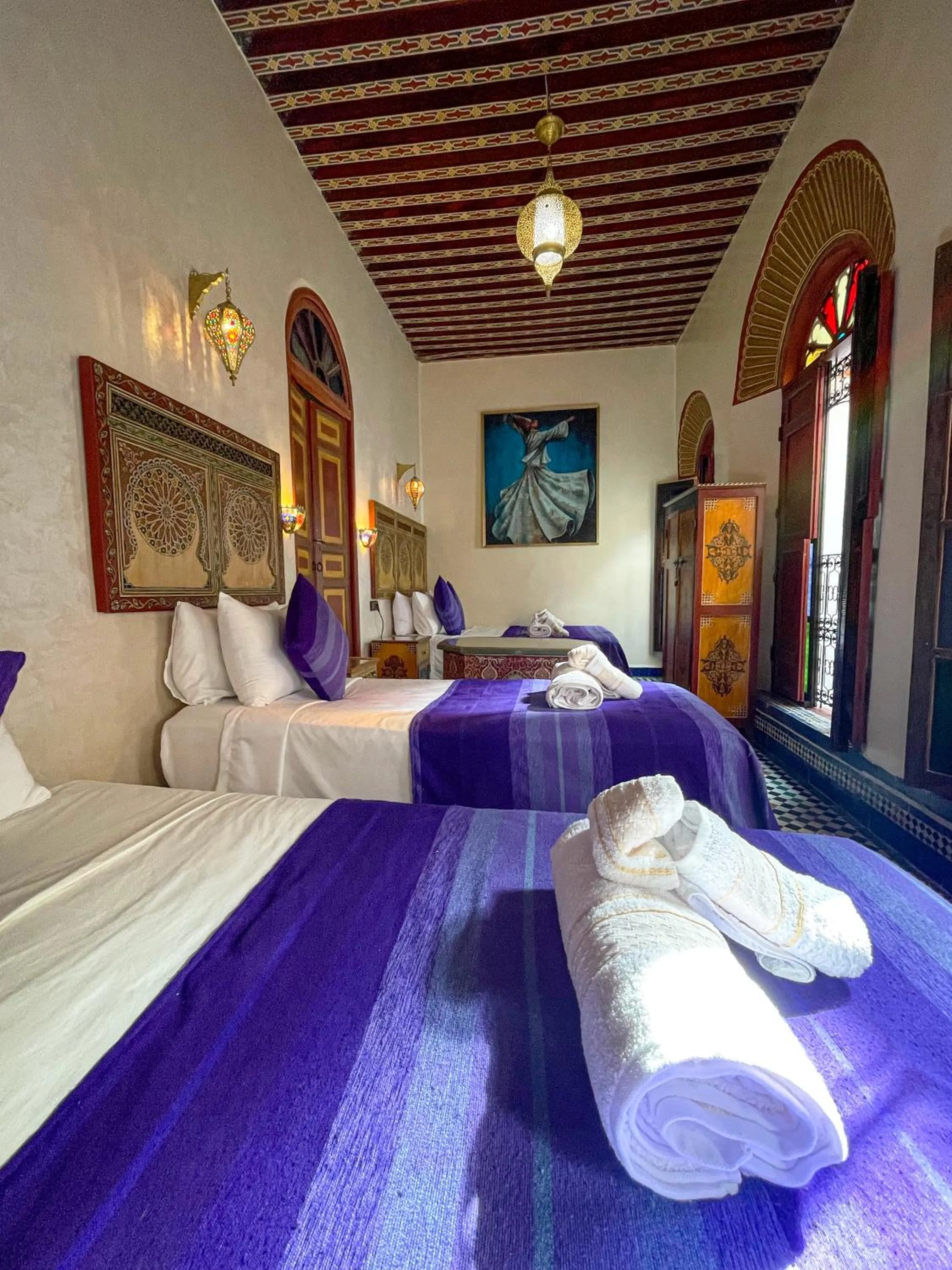 Bed in Riad Dar El Ouedghiri