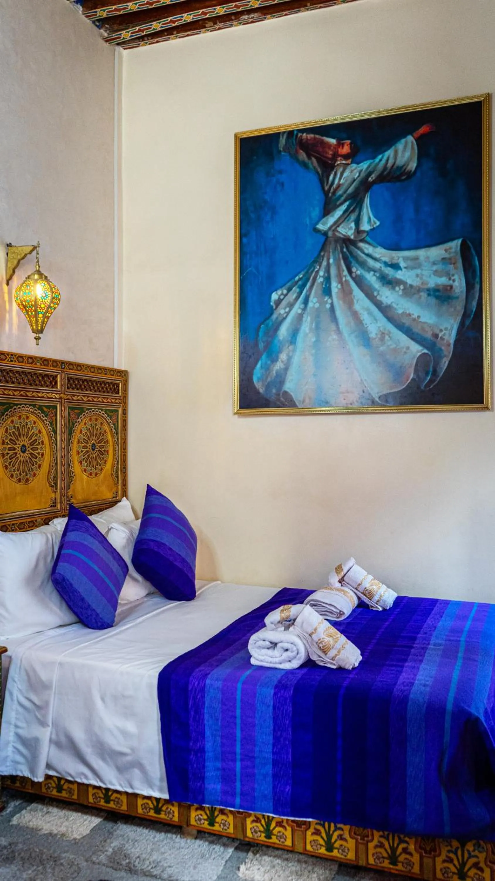 Bed in Riad Dar El Ouedghiri