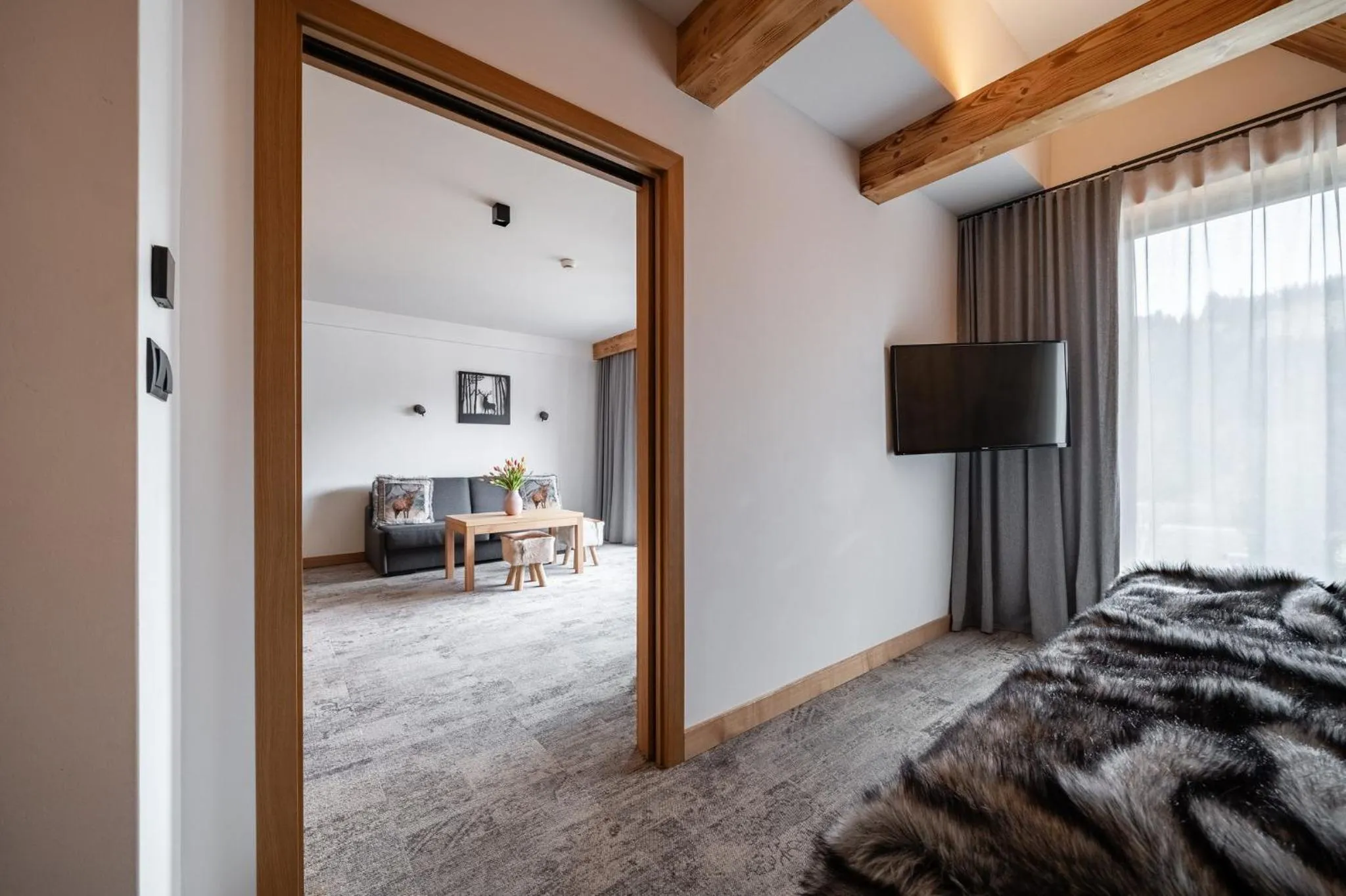 Living room, Bed in Hotel Litworowy Staw