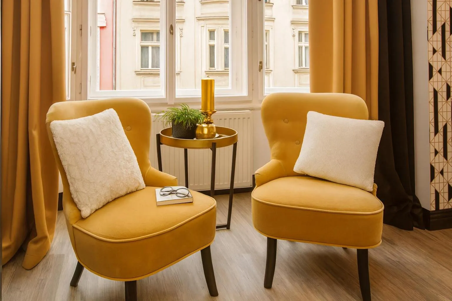 Seating area in Golden Prague Rooms