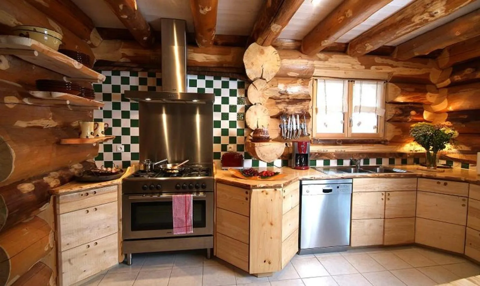 Kitchen or kitchenette in Le Couarôge Chalets et Appartements
