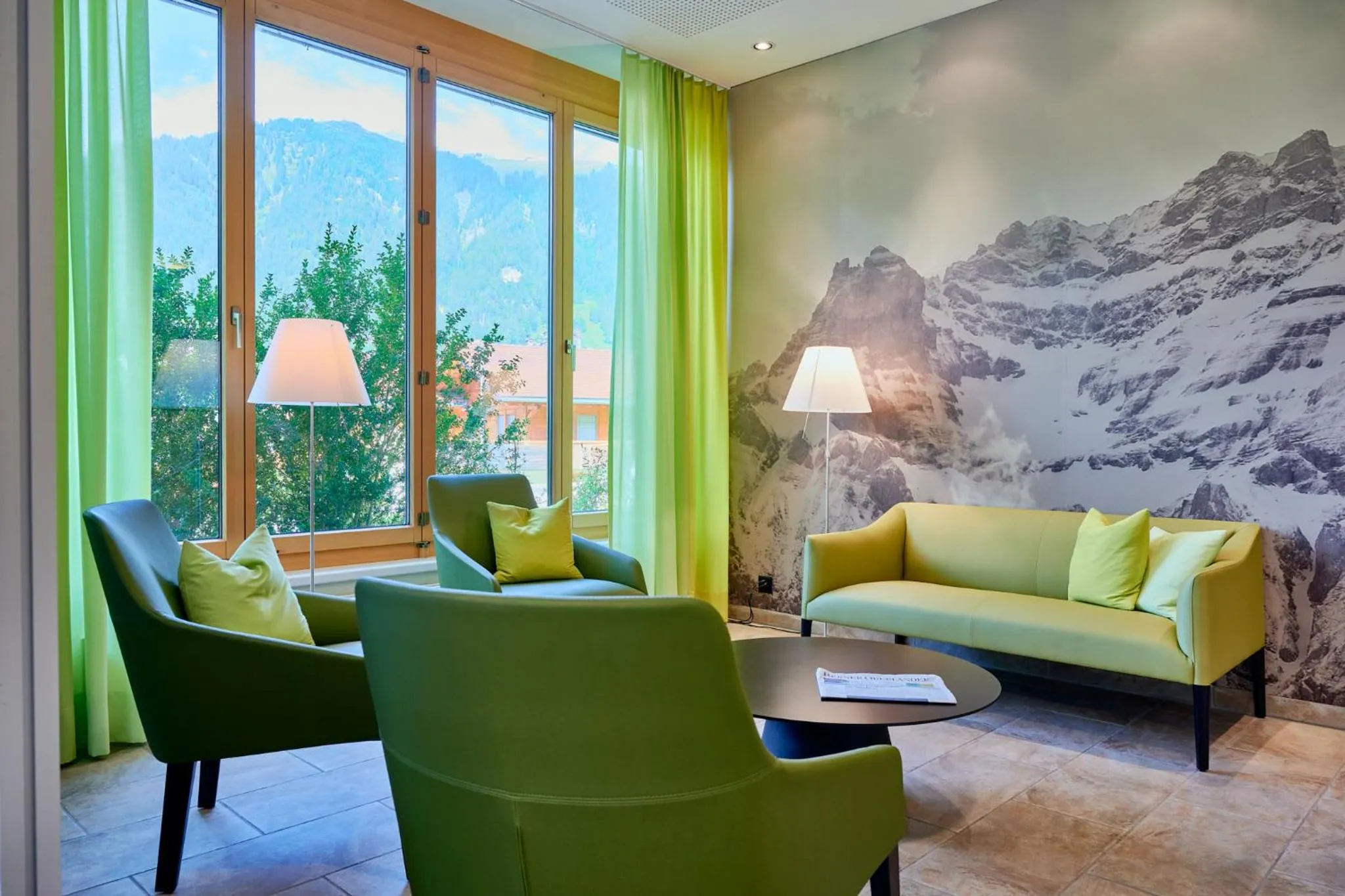 Lobby or reception in Ferien- und Familienhotel Alpina Adelboden